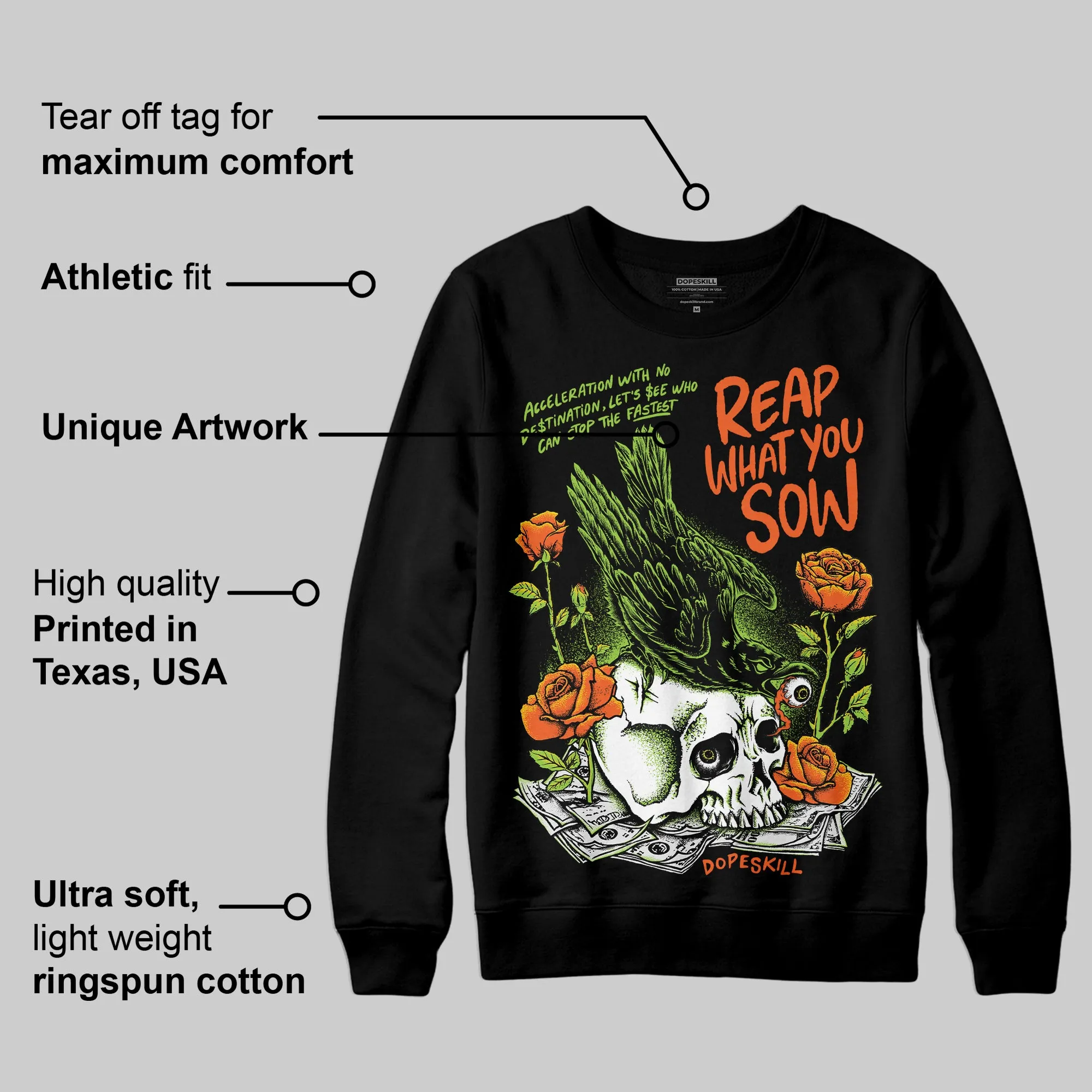 Neon Green Collection DopeSkill Sweatshirt Reap What You Sow Graphic sold by DopeSkill product image thumbnail 3