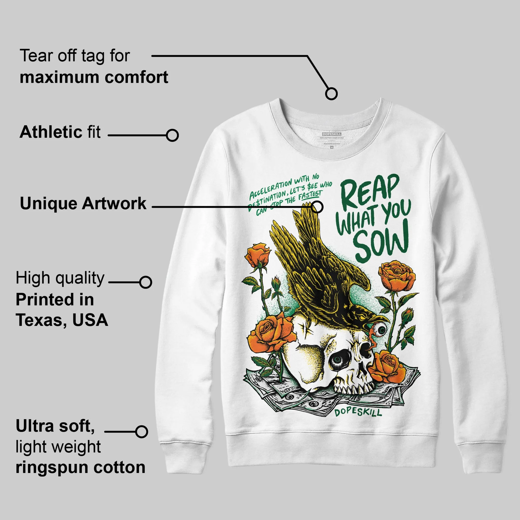 Green Collection DopeSkill Sweatshirt Reap What You Sow Graphic sold by DopeSkill product image thumbnail 3