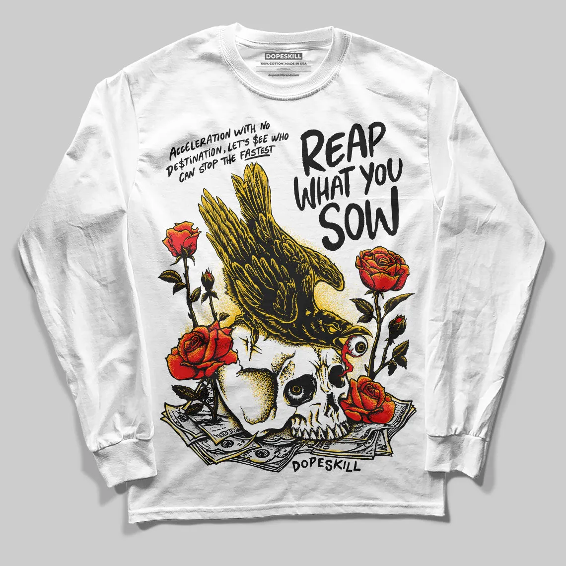 Yellow Collection DopeSkill Long Sleeve T-Shirt Reap What You Sow Graphic sold by DopeSkill product image thumbnail 2