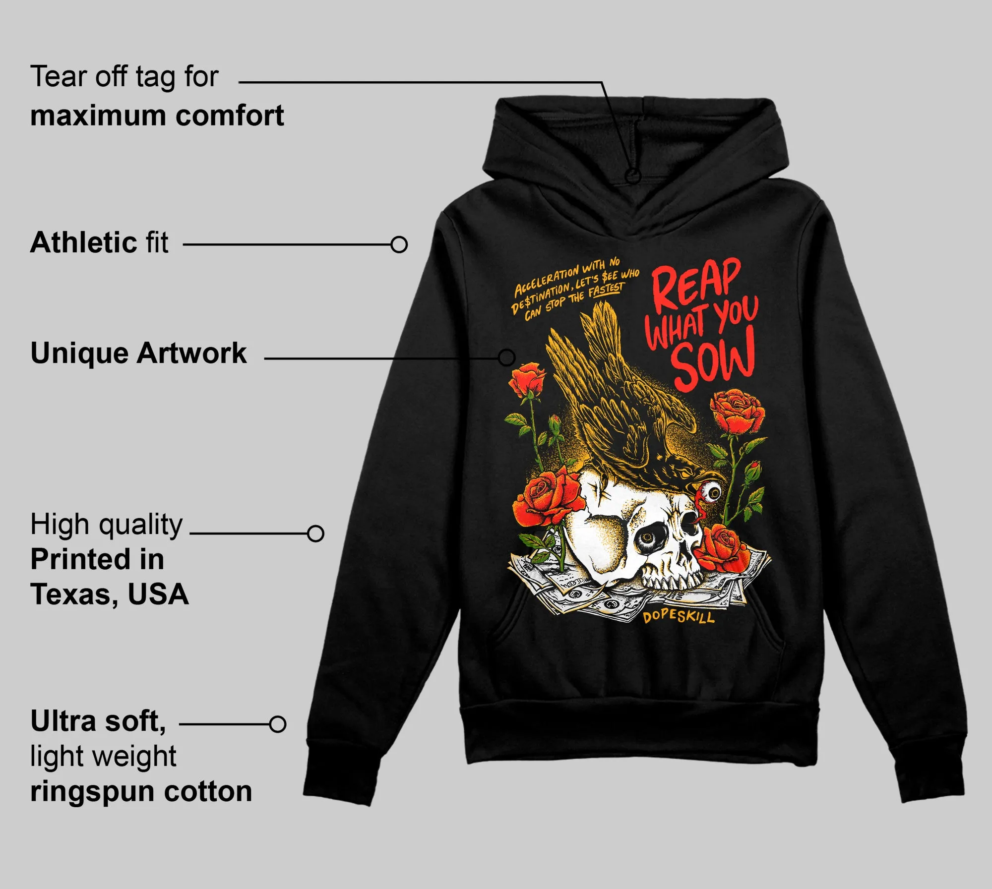 Black Taxi 12s DopeSkill Hoodie Sweatshirt Reap What You Sow Graphic sold by DopeSkill product image thumbnail 3