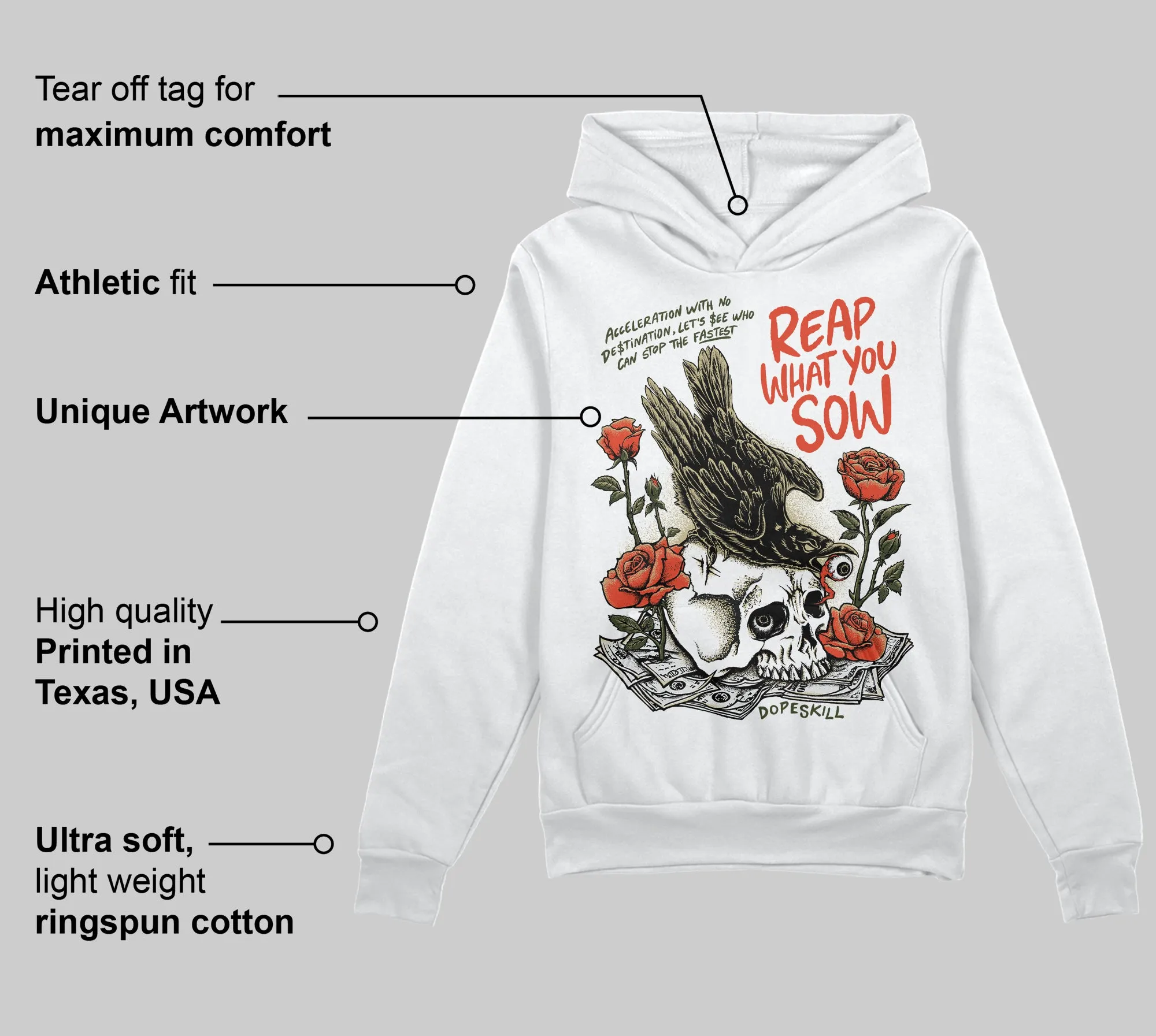 Olive Collection DopeSkill Hoodie Sweatshirt Reap What You Sow Graphic sold by DopeSkill product image thumbnail 3