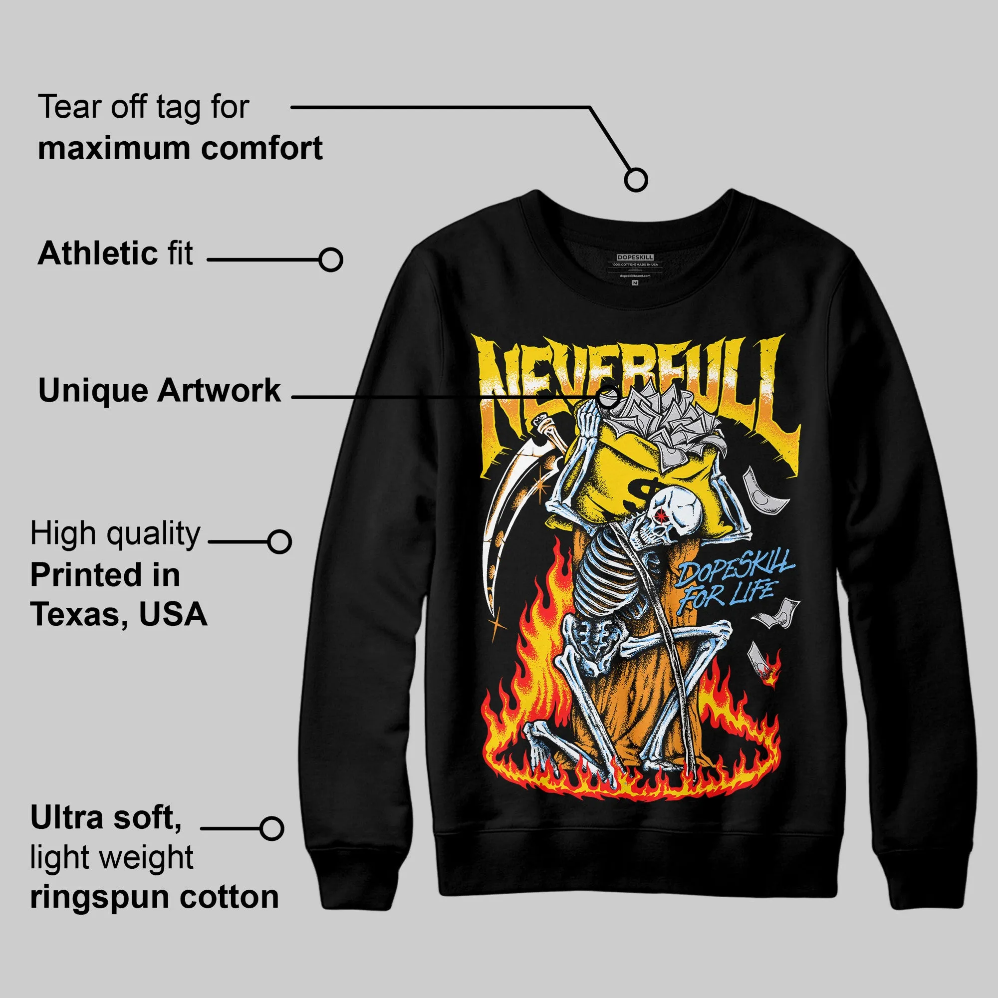 Yellow Ochre 6s DopeSkill Sweatshirt NeverFull Graphic sold by DopeSkill product image thumbnail 3