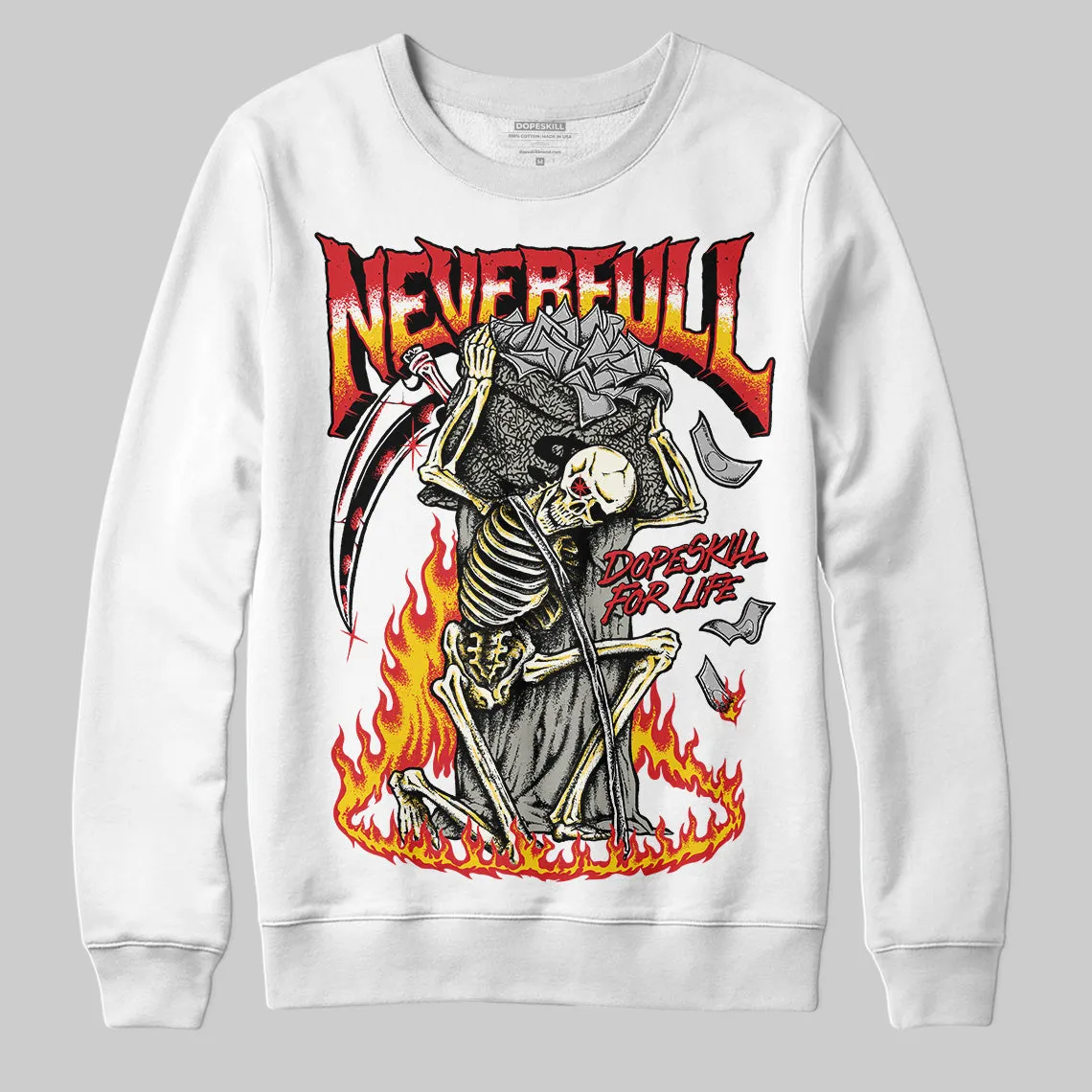 Fire Red 3s DopeSkill Sweatshirt NeverFull Graphic sold by DopeSkill