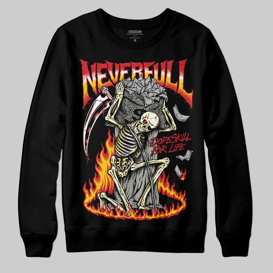 Fire Red 3s DopeSkill Sweatshirt NeverFull Graphic sold by DopeSkill product image thumbnail 2