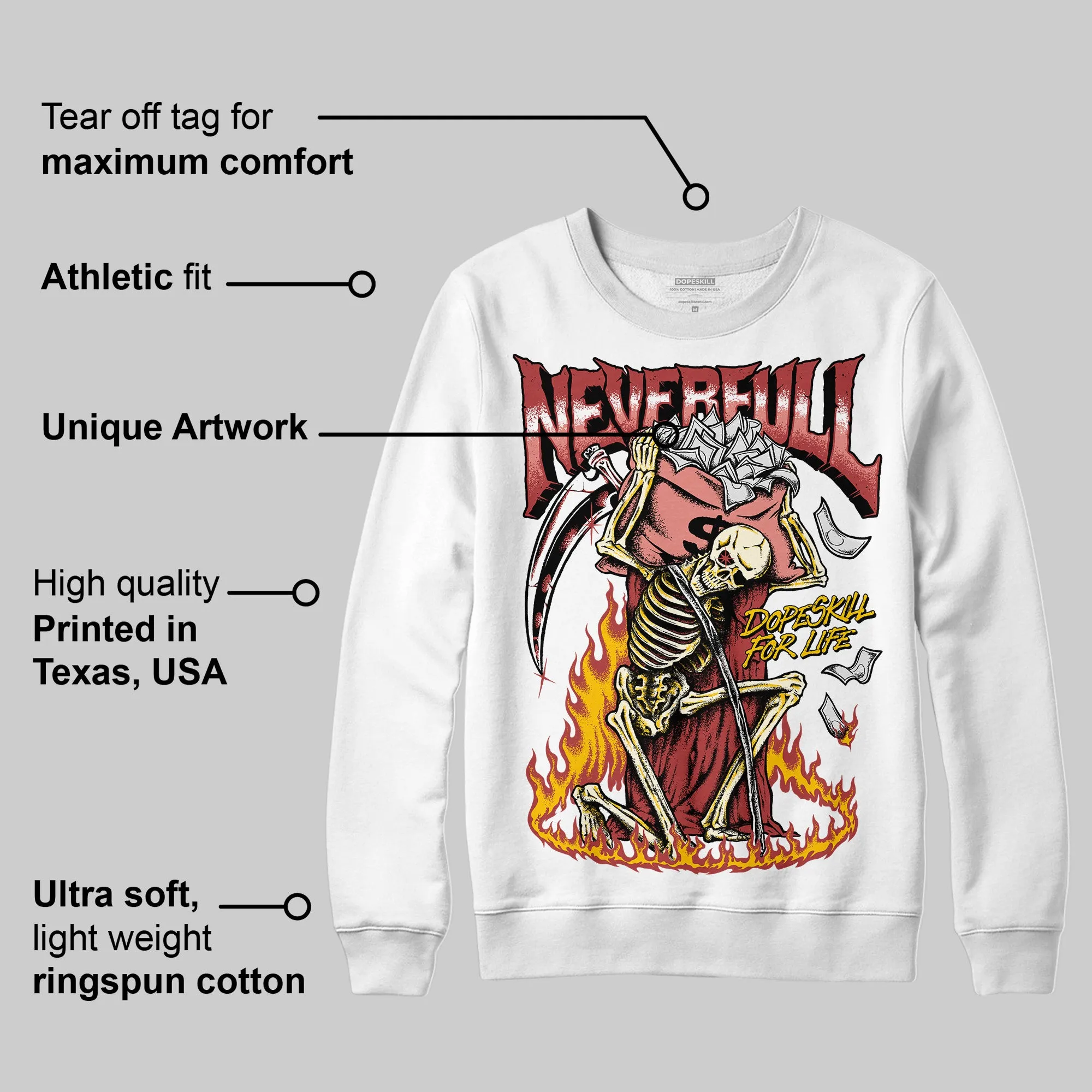 Dune Red 13s DopeSkill Sweatshirt NeverFull Graphic sold by DopeSkill product image thumbnail 3