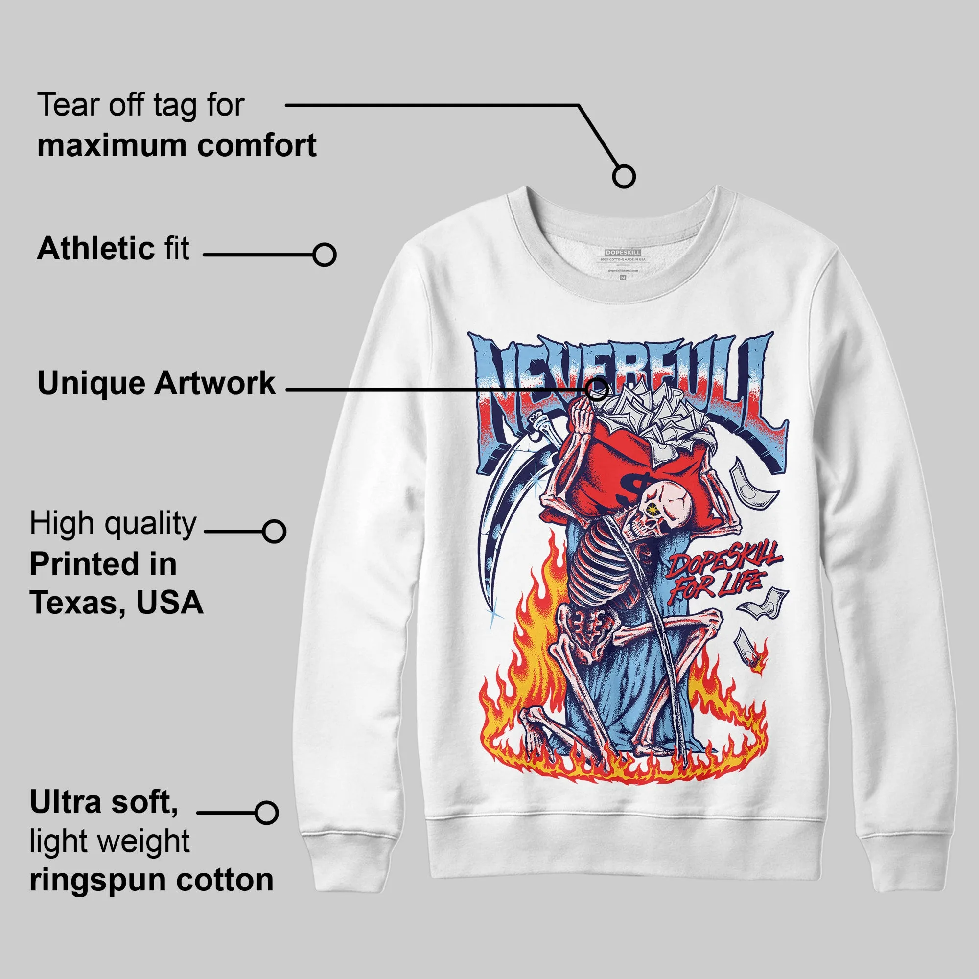 University Blue Collection DopeSkill Sweatshirt NeverFull Graphic sold by DopeSkill product image thumbnail 3
