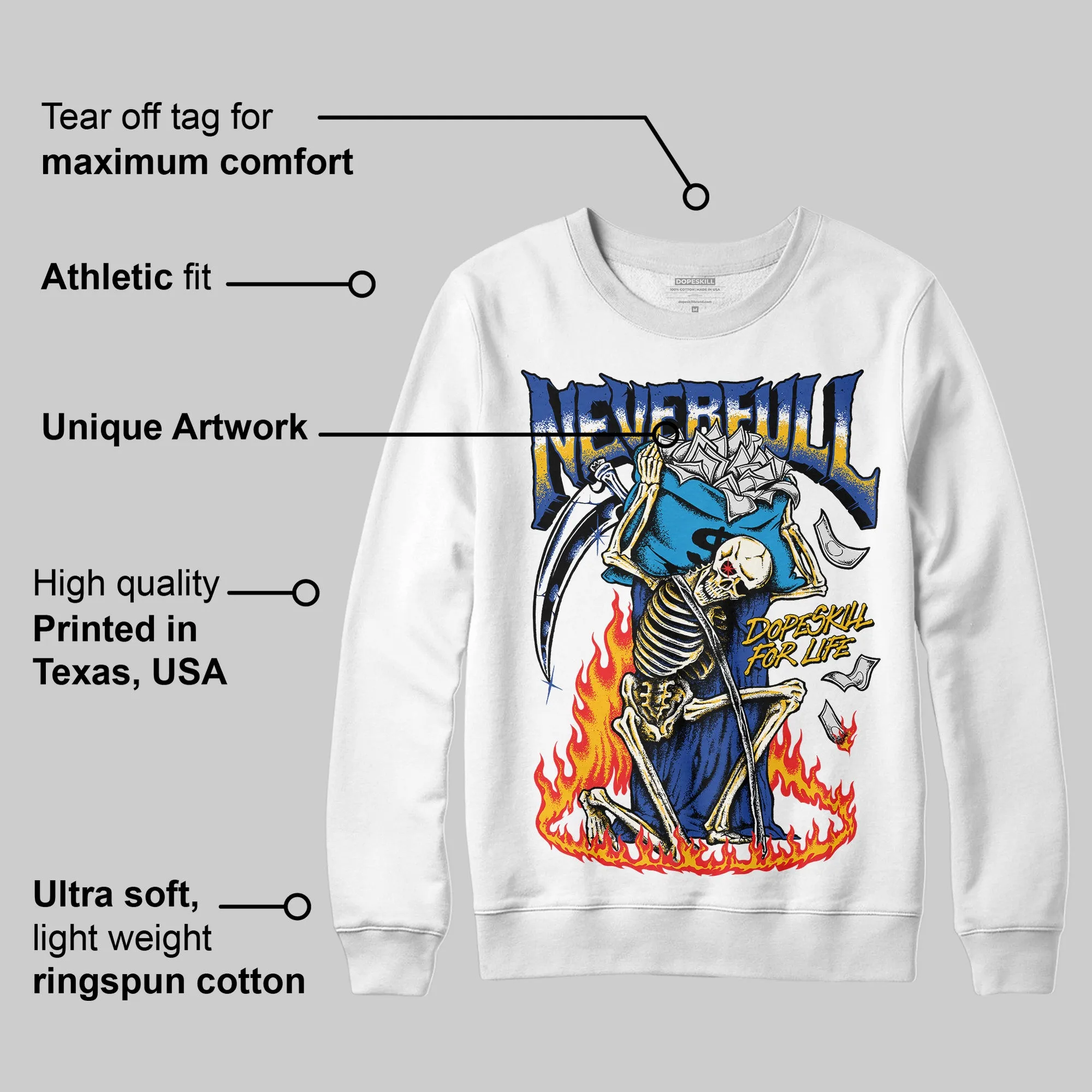 Royal Blue Collection DopeSkill Sweatshirt NeverFull Graphic sold by DopeSkill product image thumbnail 3