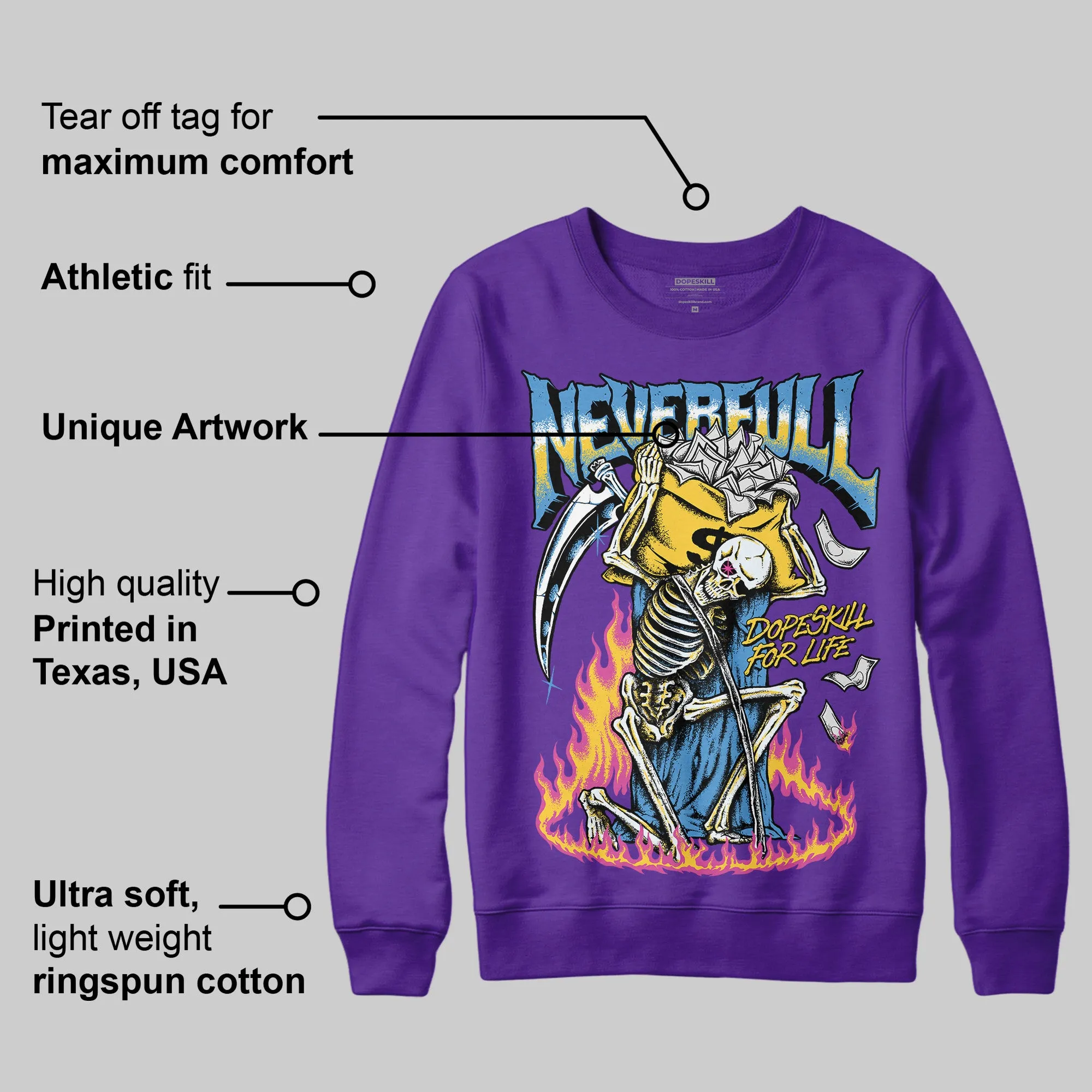 PURPLE Collection DopeSkill Purple Sweatshirt NeverFull Graphic sold by DopeSkill product image thumbnail 2