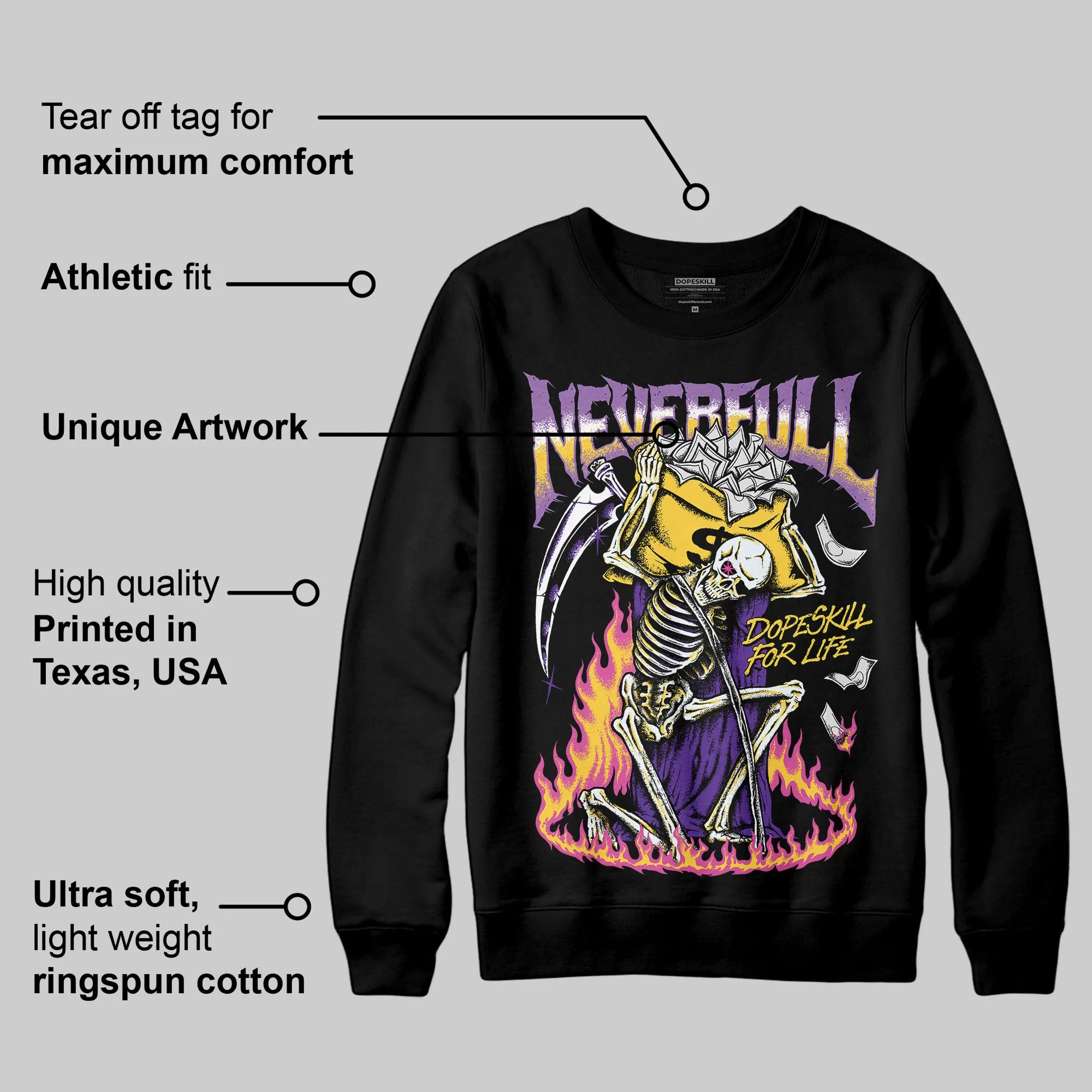 PURPLE Collection DopeSkill Sweatshirt NeverFull Graphic sold by DopeSkill product image thumbnail 3