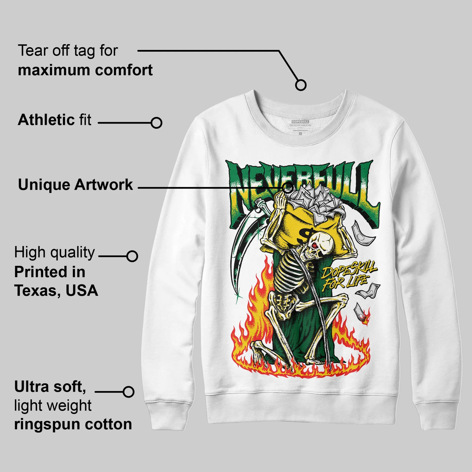 Green Collection DopeSkill Sweatshirt NeverFull Graphic sold by DopeSkill product image thumbnail 3