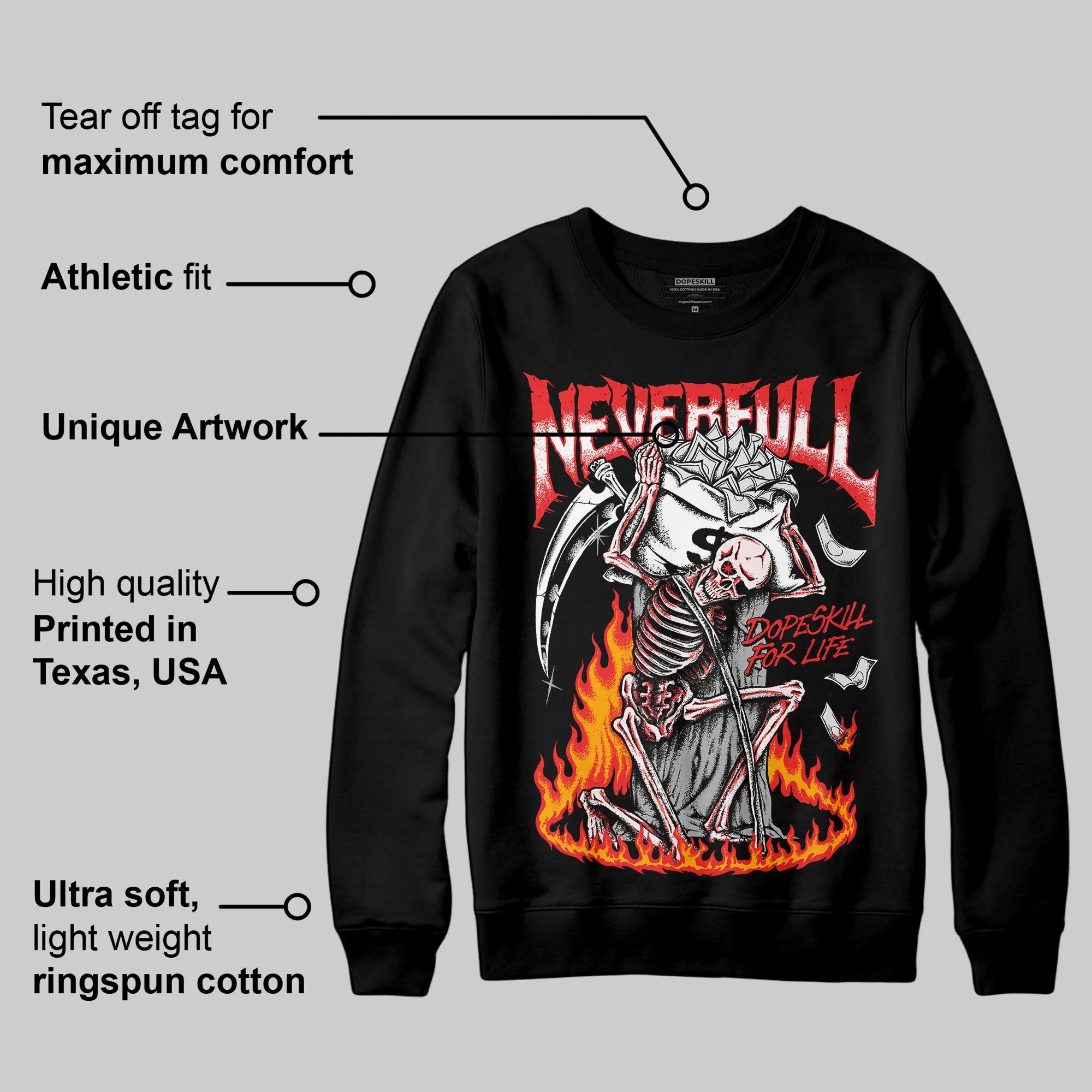 Black and White Collection DopeSkill Sweatshirt NeverFull Graphic sold by DopeSkill product image thumbnail 3