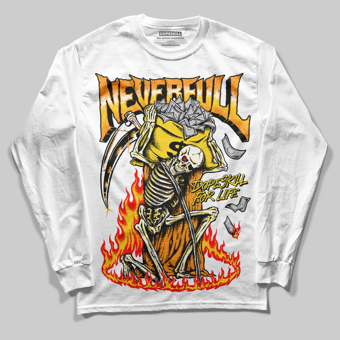 Black Tour Yellow AJ 4 Thunder DopeSkill Long Sleeve T-Shirt NeverFull Graphic sold by DopeSkill product image thumbnail 2