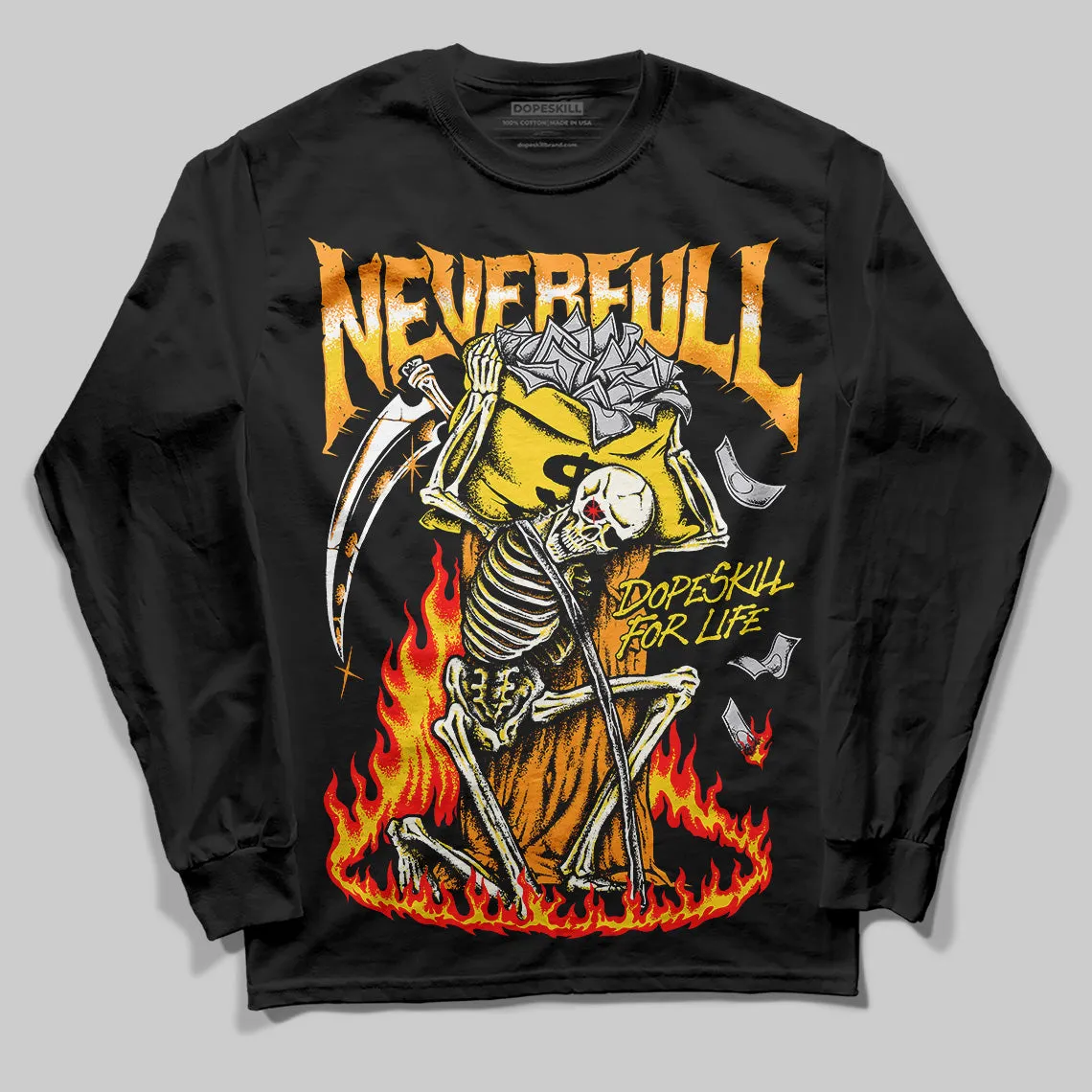 Black Tour Yellow AJ 4 Thunder DopeSkill Long Sleeve T-Shirt NeverFull Graphic sold by DopeSkill