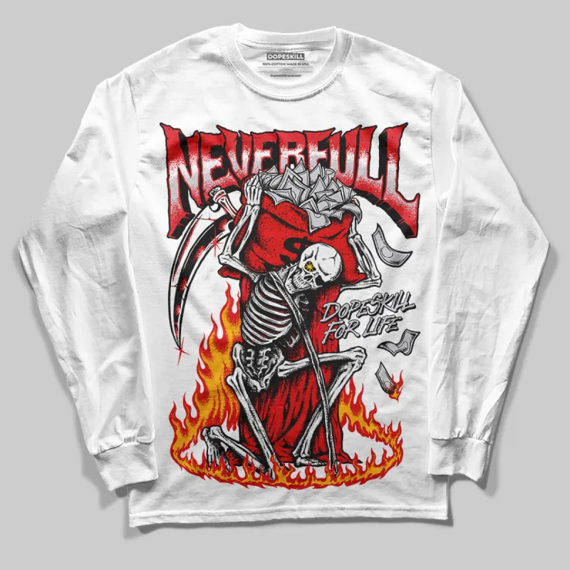 Red Cement 4S DopeSkill Long Sleeve T-Shirt NeverFull Graphic sold by DopeSkill