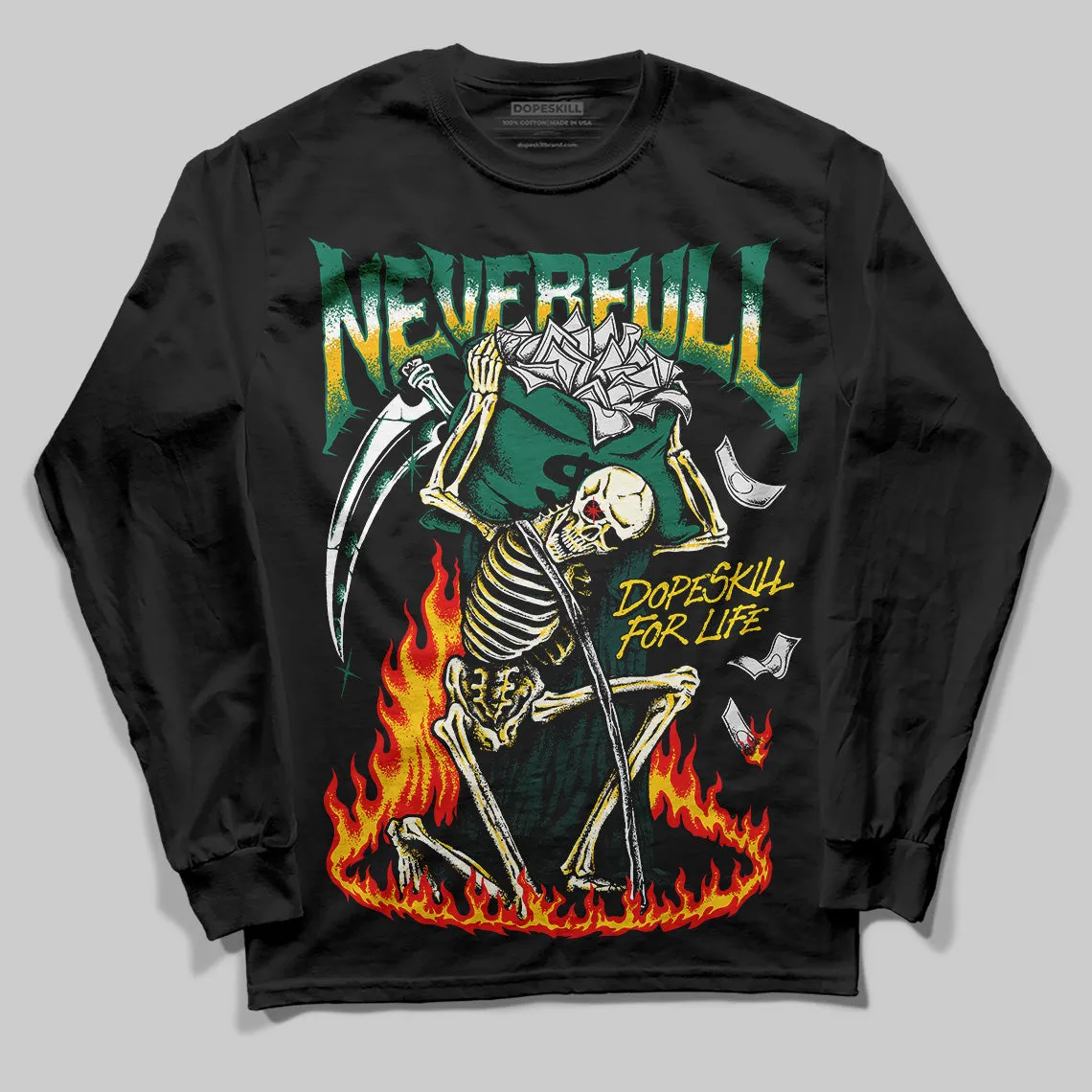 Oxidized Green 4s DopeSkill Long Sleeve T-Shirt NeverFull Graphic sold by DopeSkill product image thumbnail 2
