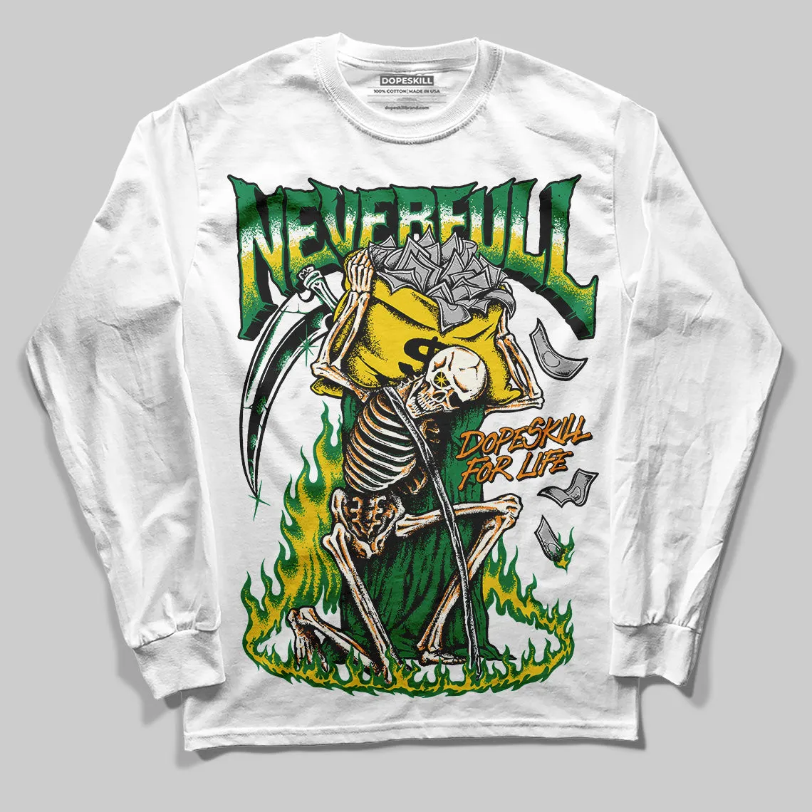Lucky Green 5s DopeSkill Long Sleeve T-Shirt NeverFull Graphic sold by DopeSkill