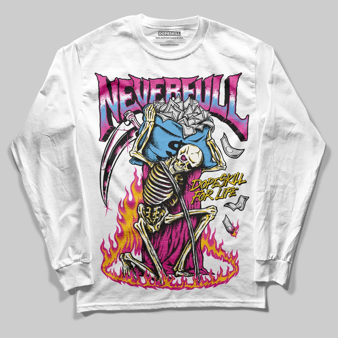 Dunk Active Fuchsia DopeSkill Long Sleeve T-Shirt NeverFull Graphic sold by DopeSkill