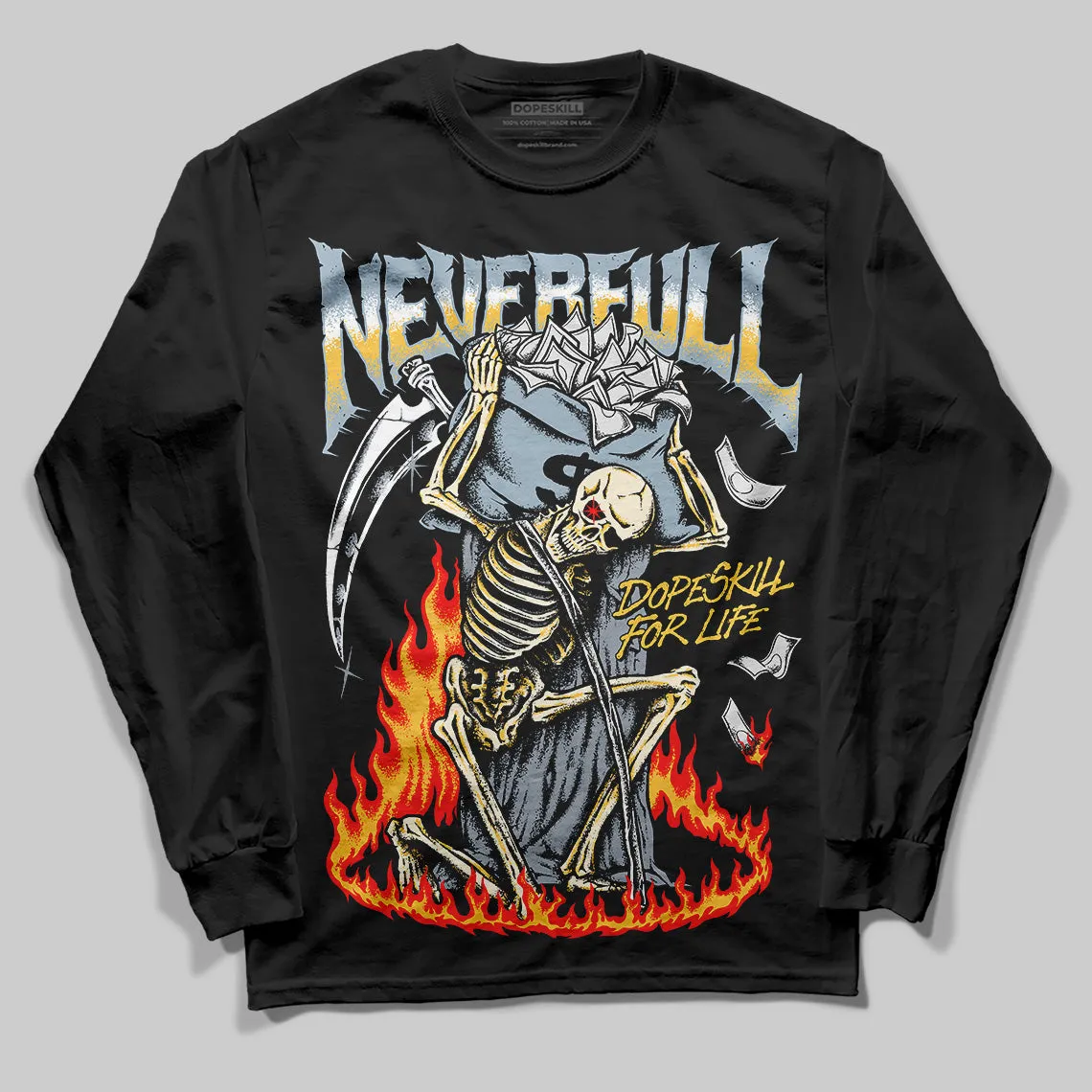 Blue Grey 13s DopeSkill Long Sleeve T-Shirt NeverFull Graphic sold by DopeSkill product image thumbnail 2