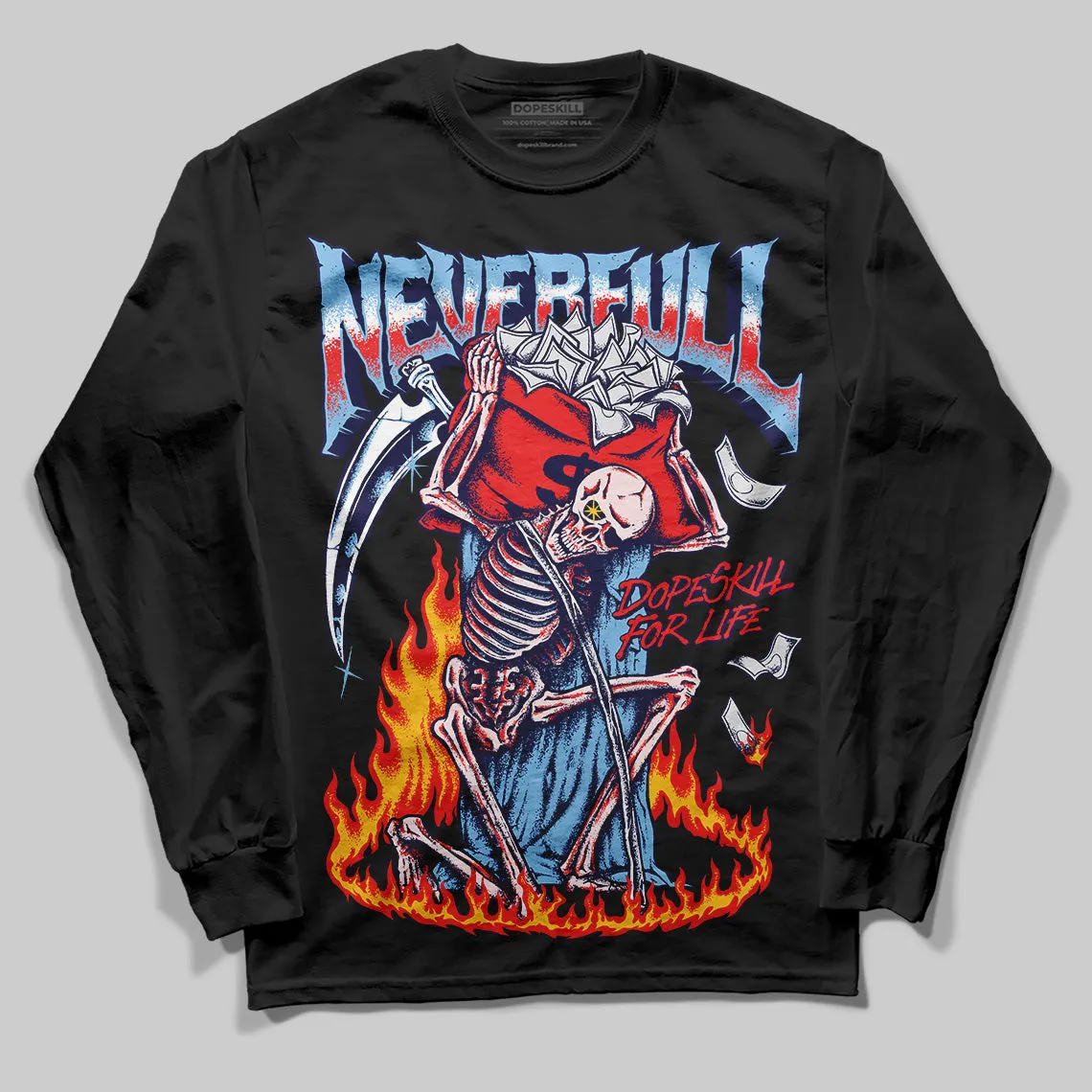 University Blue Collection DopeSkill Long Sleeve T-Shirt NeverFull Graphic sold by DopeSkill product image thumbnail 2