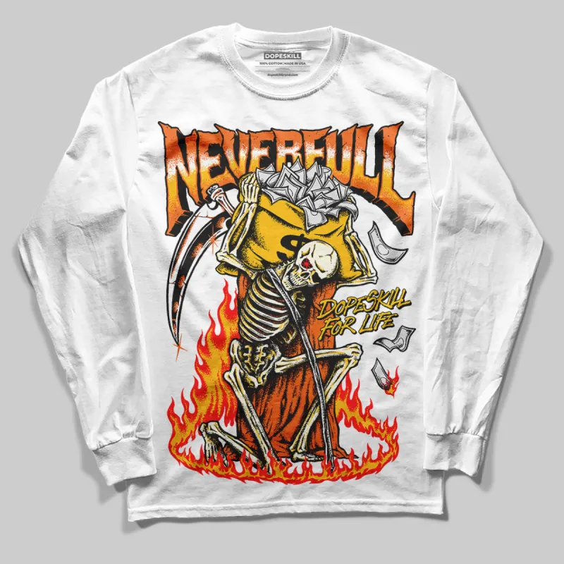 Orange Black White DopeSkill Long Sleeve T-Shirt NeverFull Graphic sold by DopeSkill