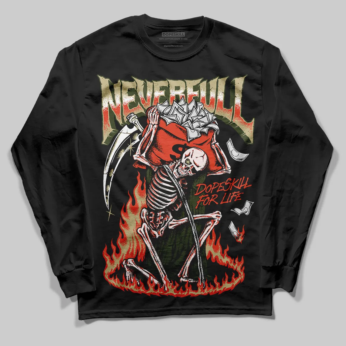 Olive Collection DopeSkill Long Sleeve T-Shirt NeverFull Graphic sold by DopeSkill product image thumbnail 2