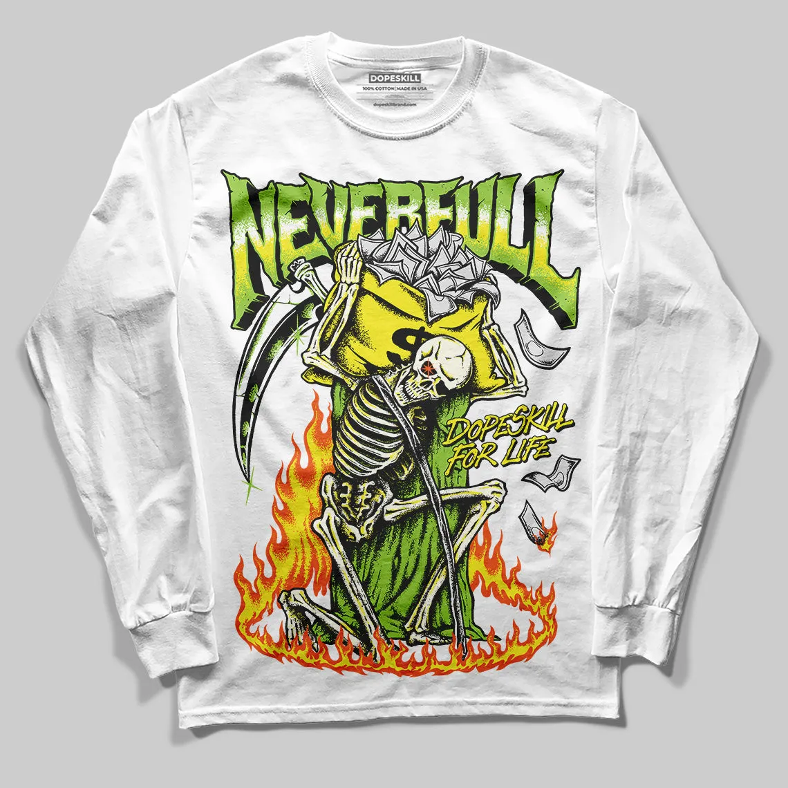 Neon Green Collection DopeSkill Long Sleeve T-Shirt NeverFull Graphic sold by DopeSkill product image thumbnail 2