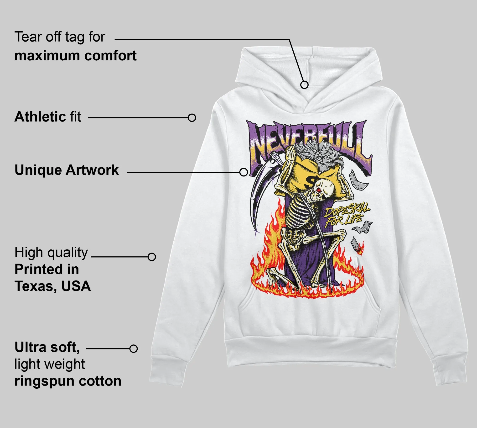 Field Purple 12s DopeSkill Hoodie Sweatshirt NeverFull Graphic sold by DopeSkill product image thumbnail 3