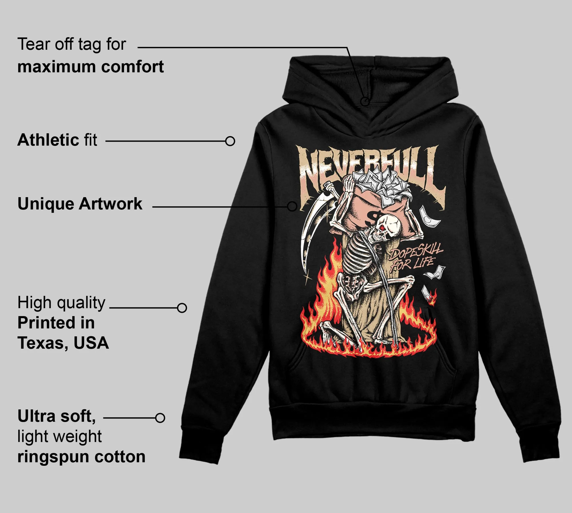 TAN Collection DopeSkill Hoodie Sweatshirt NeverFull Graphic sold by DopeSkill product image thumbnail 3