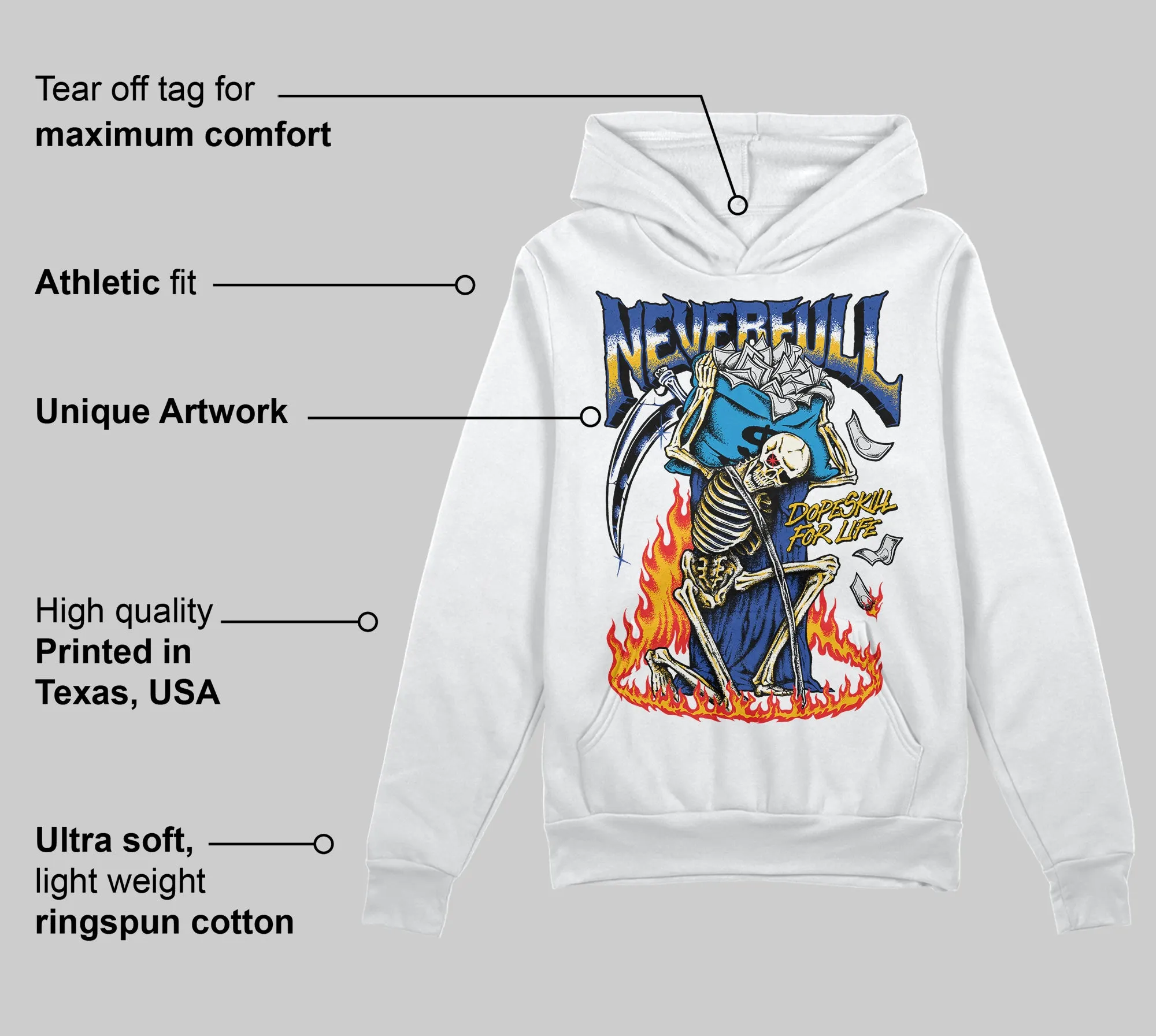 Royal Blue Collection DopeSkill Hoodie Sweatshirt NeverFull Graphic sold by DopeSkill product image thumbnail 3