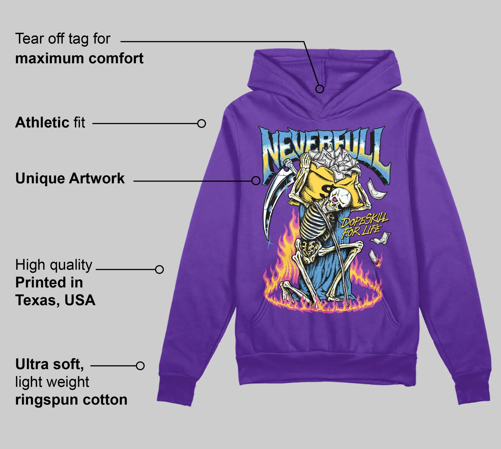 PURPLE Collection DopeSkill Purple Hoodie Sweatshirt NeverFull Graphic sold by DopeSkill product image thumbnail 2