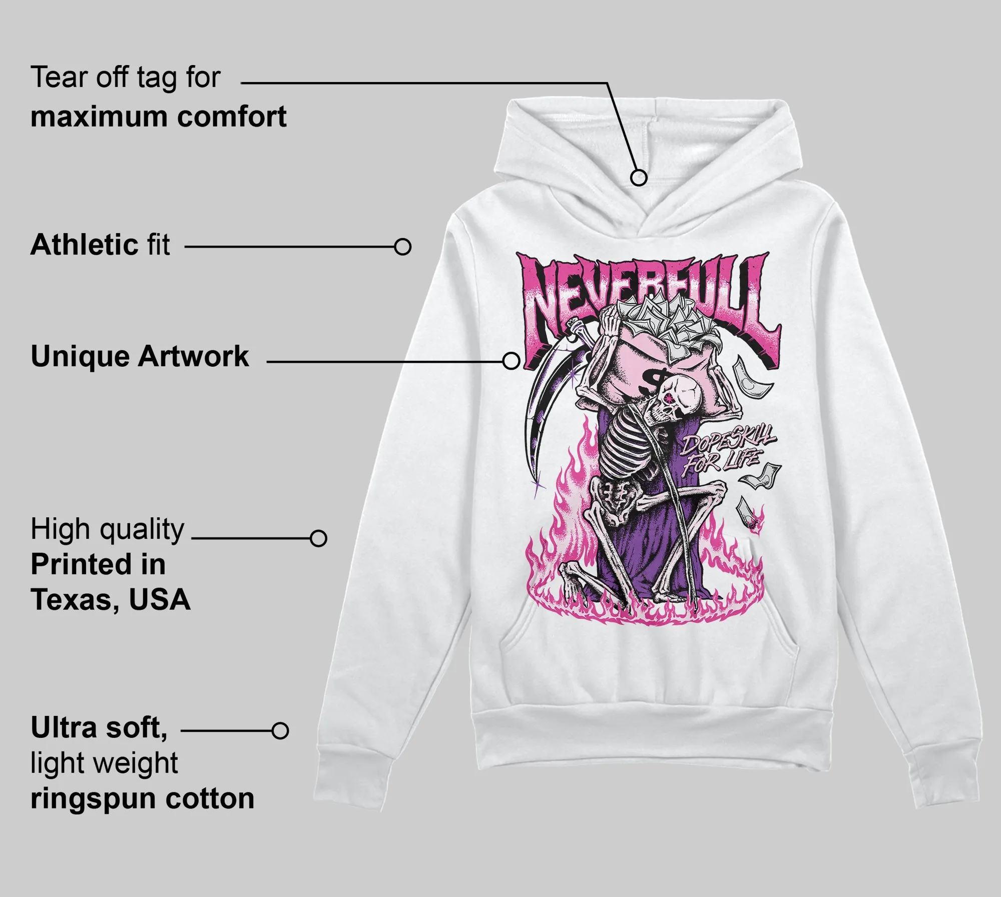 Pink Collection DopeSkill Hoodie Sweatshirt NeverFull Graphic sold by DopeSkill product image thumbnail 3