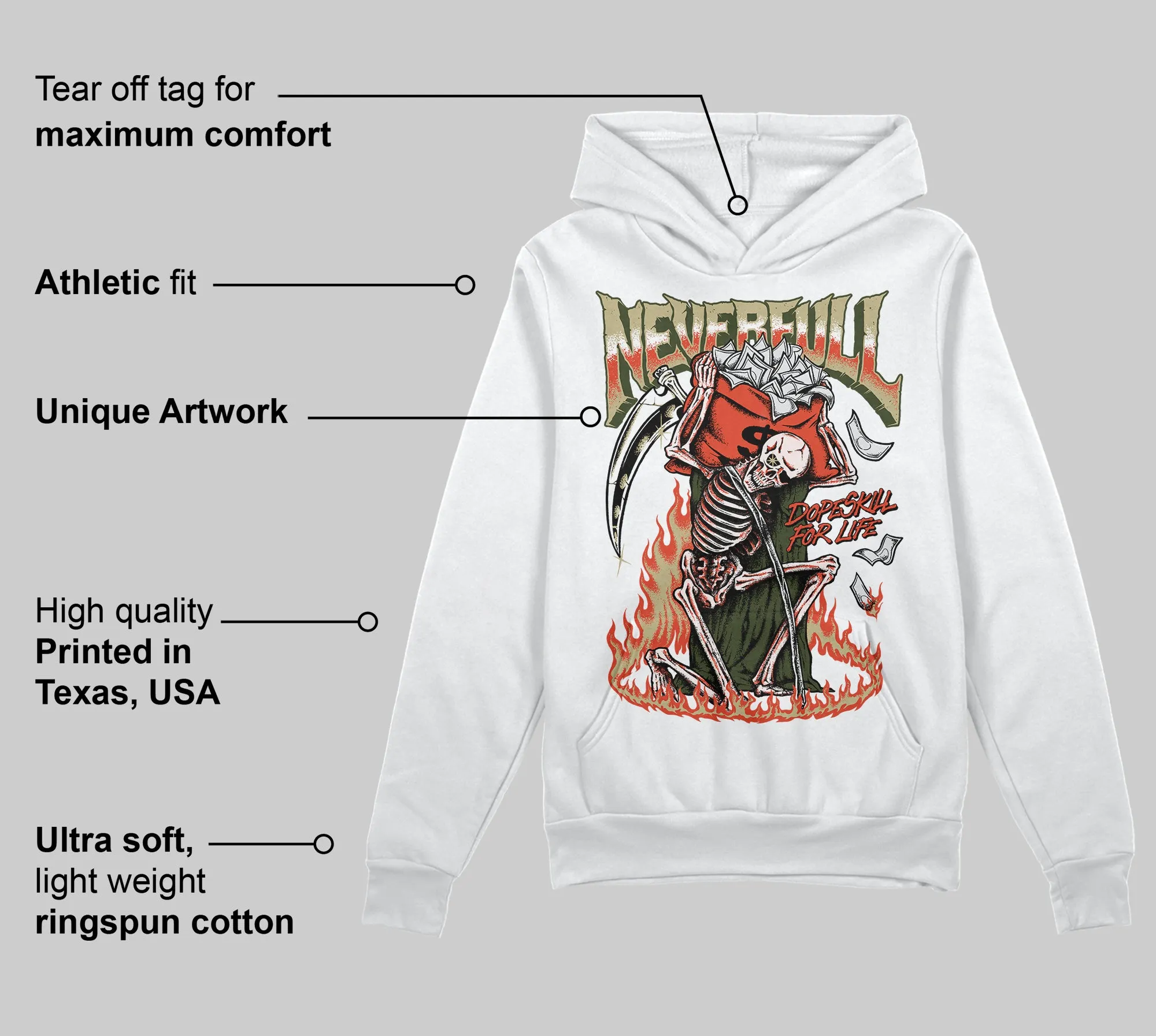 Olive Collection DopeSkill Hoodie Sweatshirt NeverFull Graphic sold by DopeSkill product image thumbnail 3