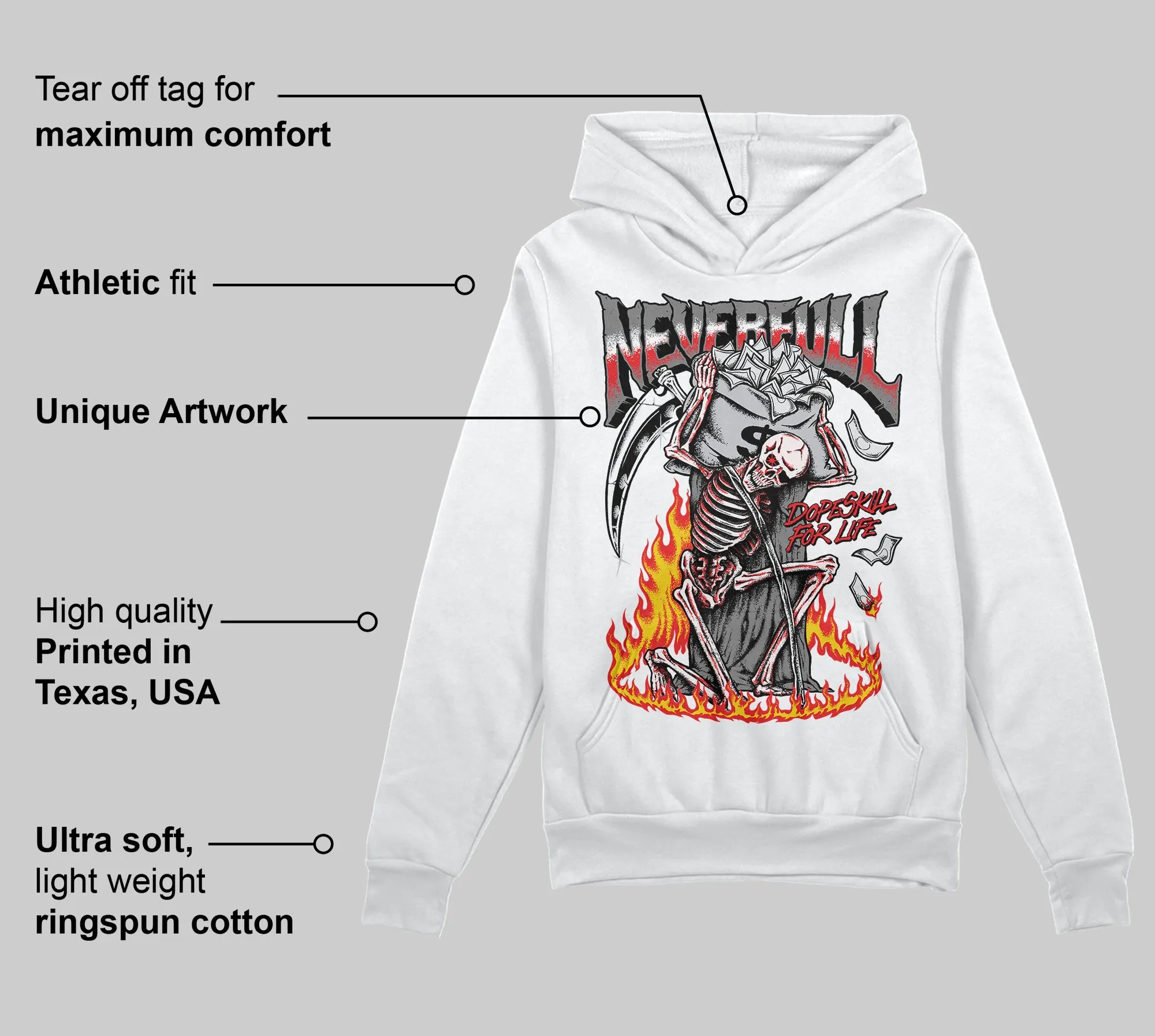 Grey Collection DopeSkill Hoodie Sweatshirt NeverFull Graphic sold by DopeSkill product image thumbnail 3