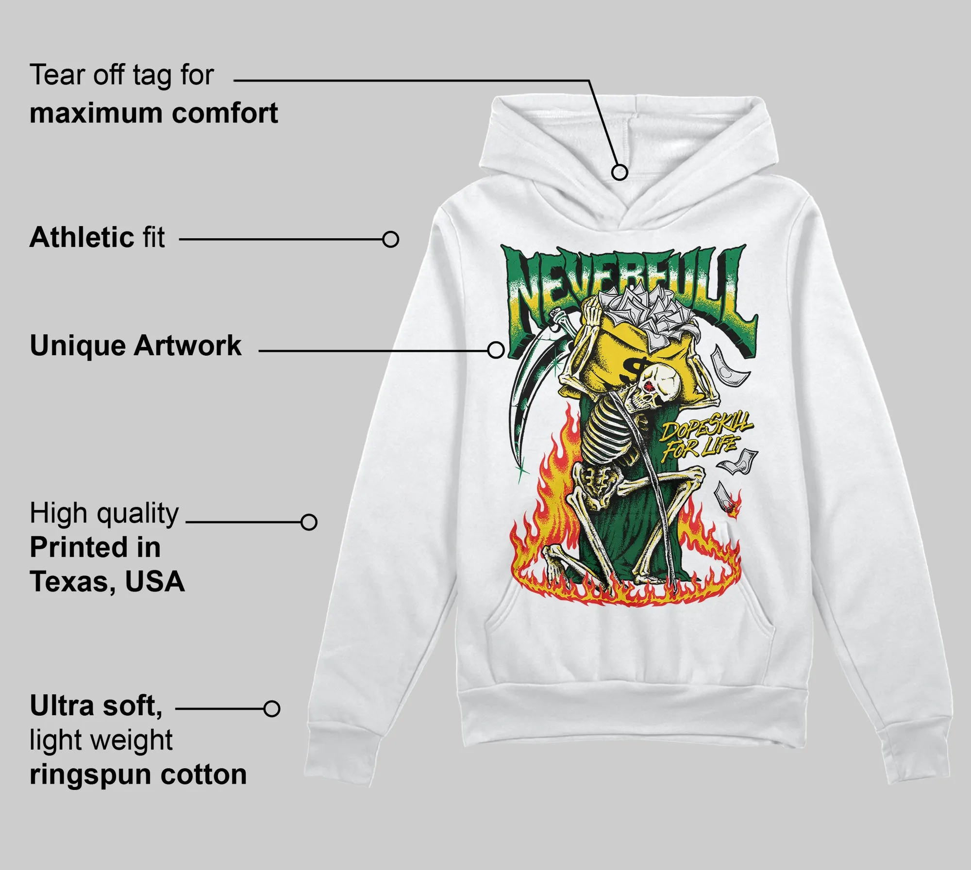 Green Collection DopeSkill Hoodie Sweatshirt NeverFull Graphic sold by DopeSkill product image thumbnail 3