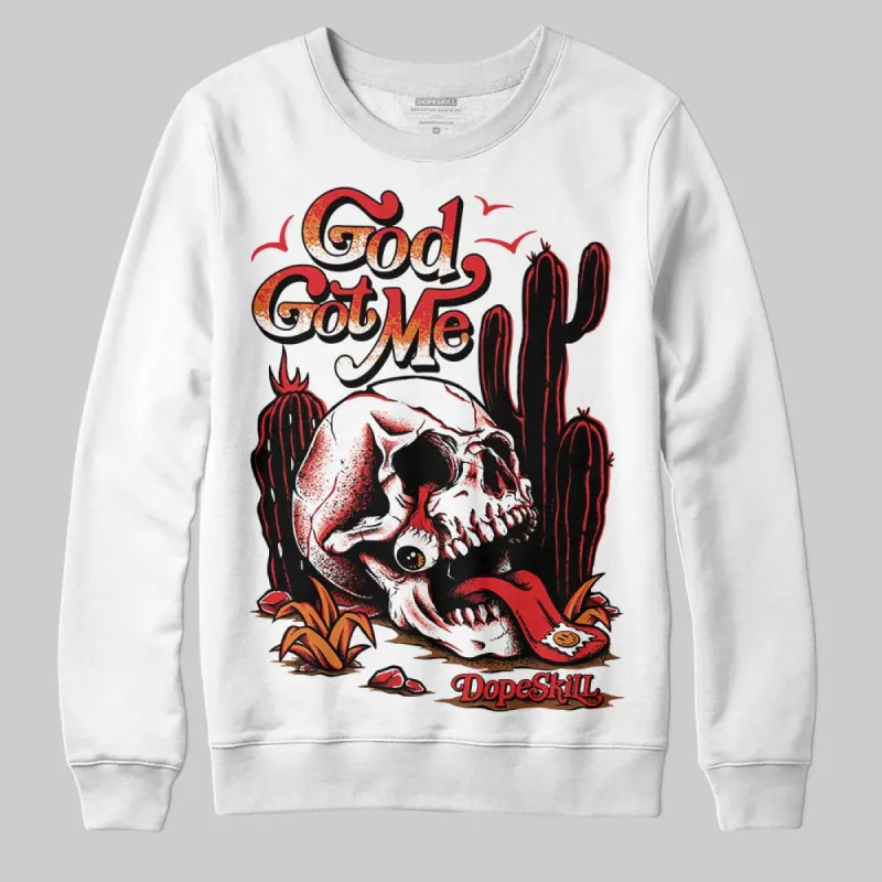 Red Cement 4S DopeSkill Sweatshirt God Got Me Graphic sold by DopeSkill