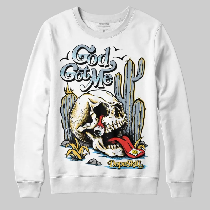 Blue Grey 13s DopeSkill Sweatshirt God Got Me Graphic sold by DopeSkill