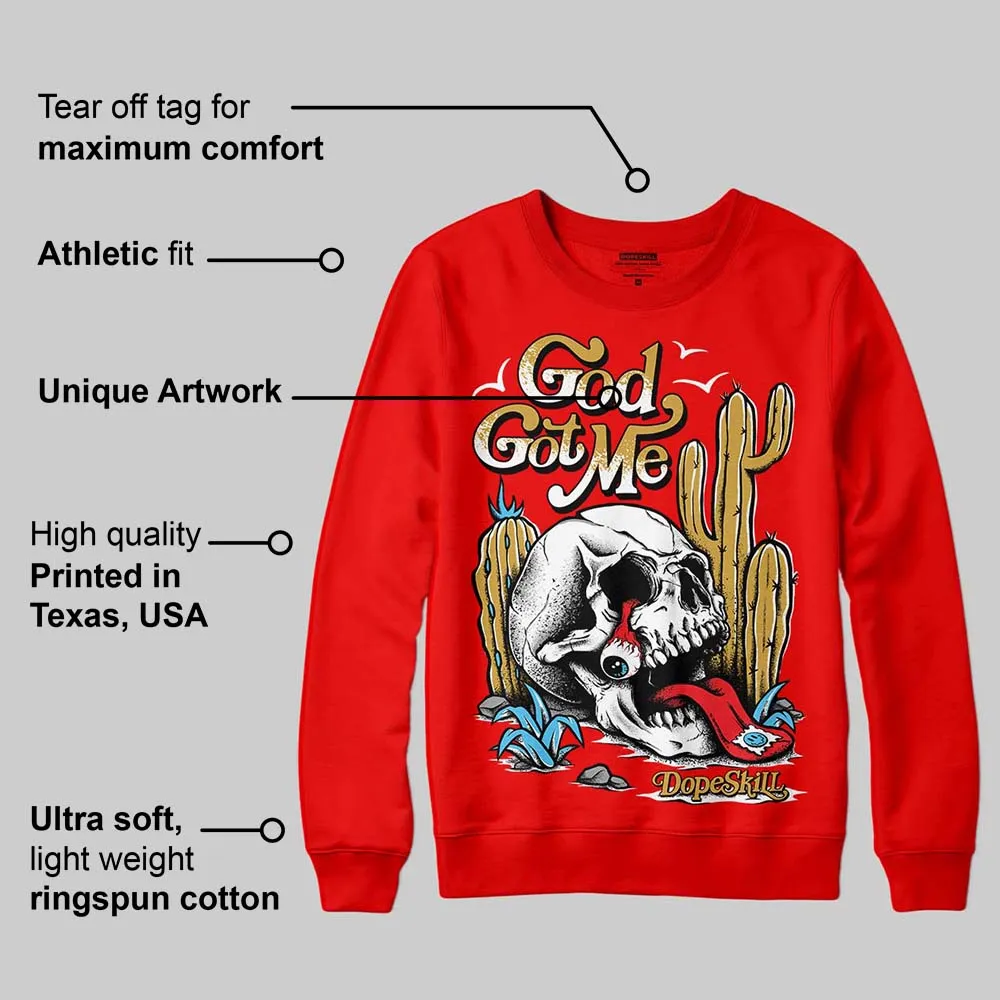 Red Collection DopeSkill Red Sweatshirt God Got Me Graphic sold by DopeSkill product image thumbnail 2