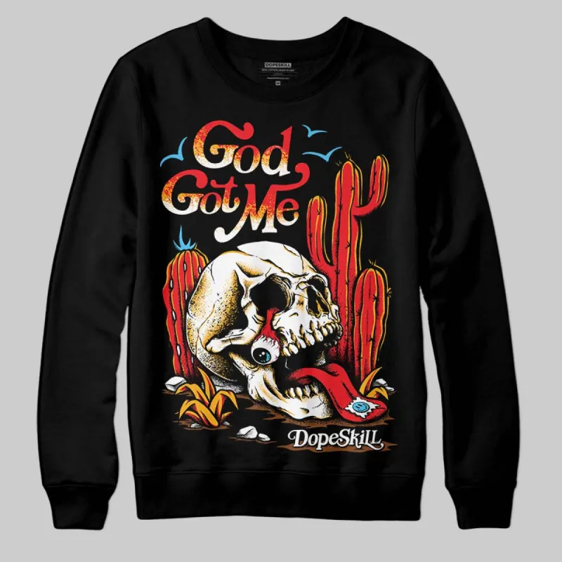 Red Collection DopeSkill Sweatshirt God Got Me Graphic sold by DopeSkill
