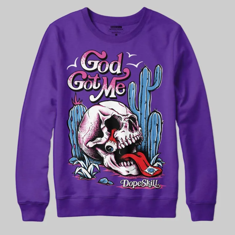 PURPLE Collection DopeSkill Purple Sweatshirt God Got Me Graphic sold by DopeSkill