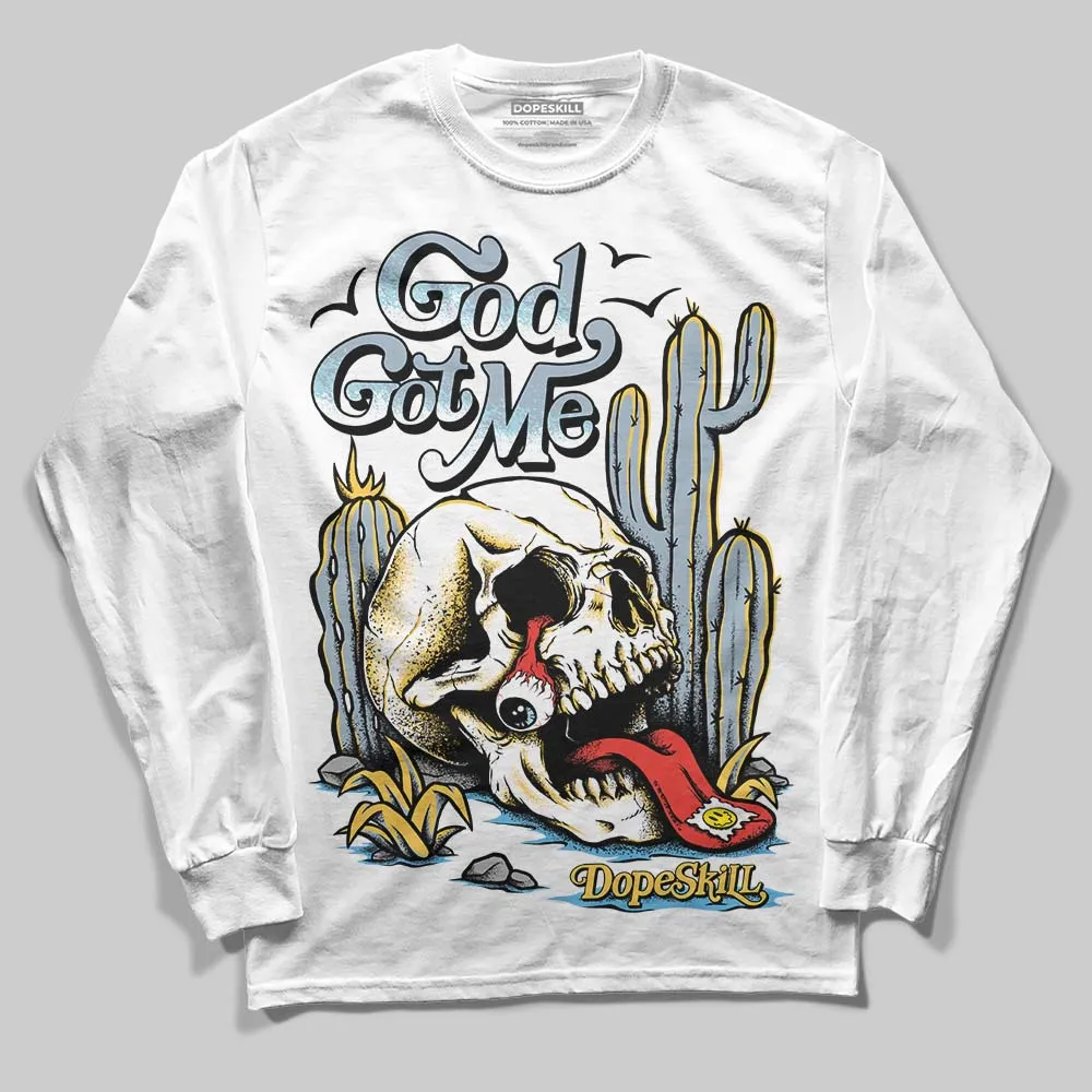 Blue Grey 13s DopeSkill Long Sleeve T-Shirt God Got Me Graphic sold by DopeSkill
