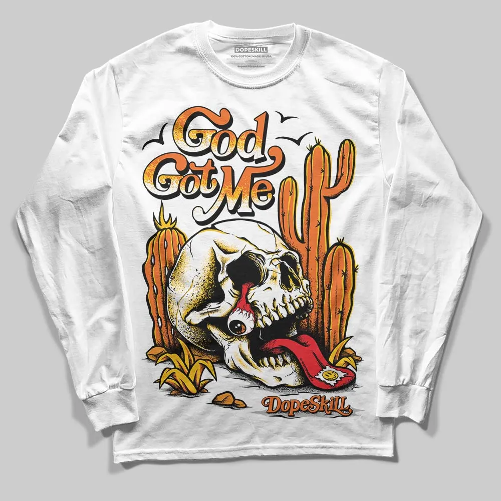 Orange Black White DopeSkill Long Sleeve T-Shirt God Got Me Graphic sold by DopeSkill