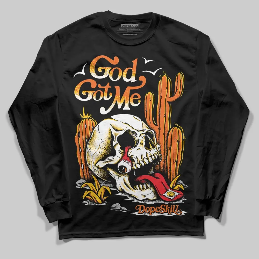 Orange Black White DopeSkill Long Sleeve T-Shirt God Got Me Graphic sold by DopeSkill product image thumbnail 2
