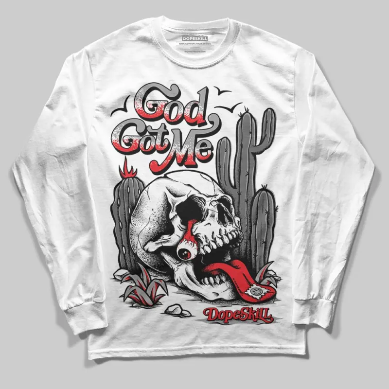 Grey Collection DopeSkill Long Sleeve T-Shirt God Got Me Graphic sold by DopeSkill