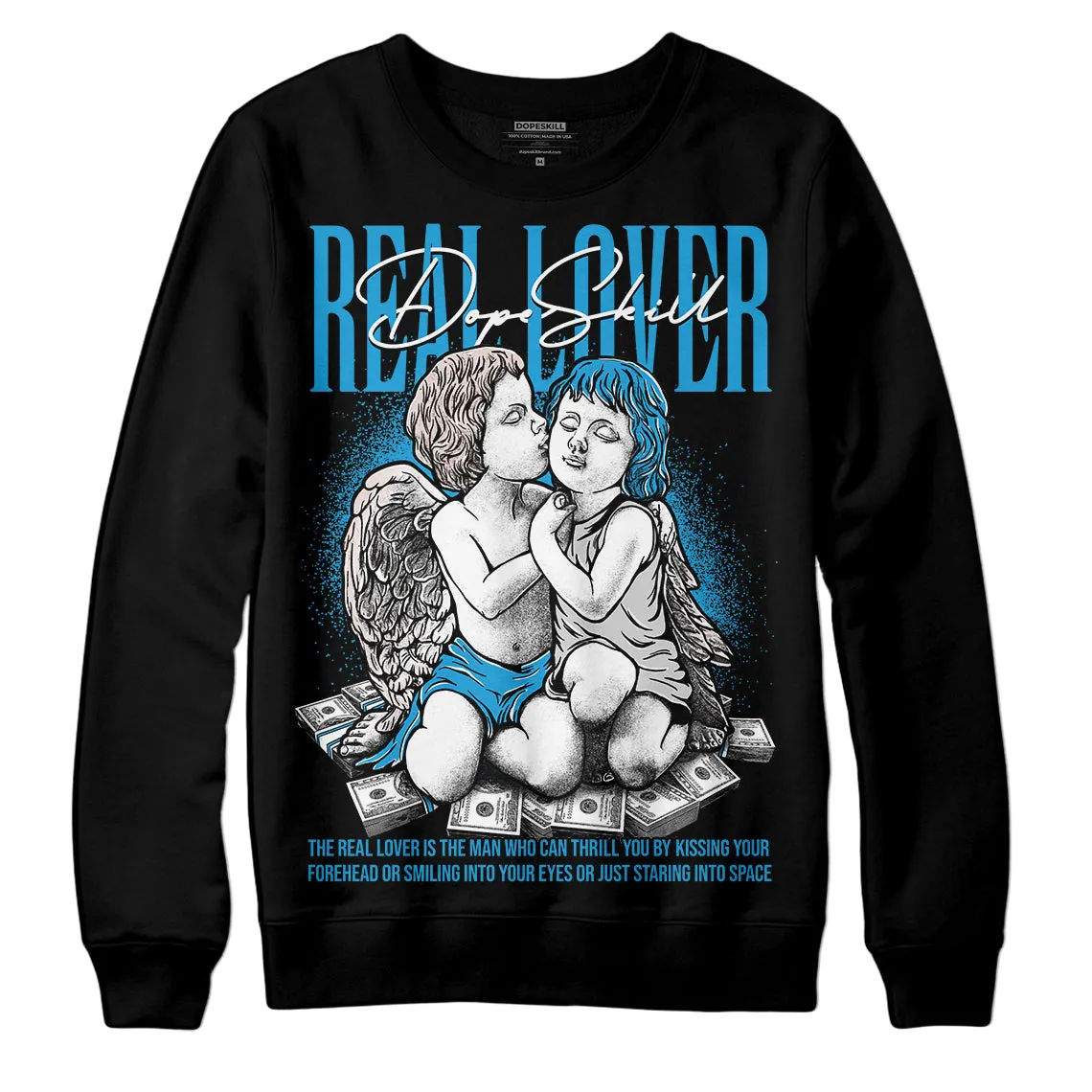 Military Blue 4s DopeSkill Sweatshirt Real Lover Graphic sold by DopeSkill product image thumbnail 2