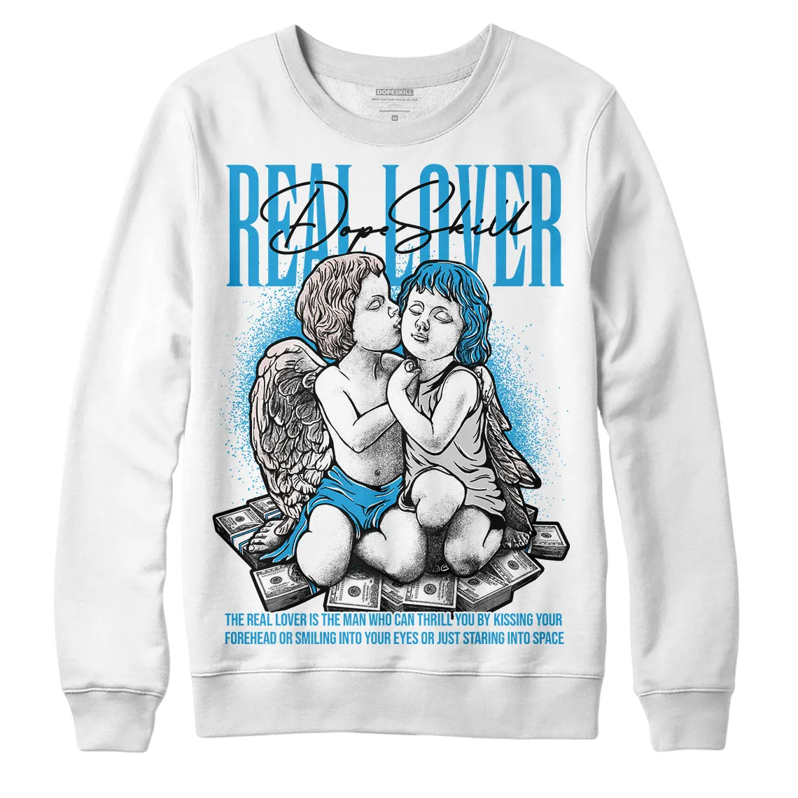 Military Blue 4s DopeSkill Sweatshirt Real Lover Graphic sold by DopeSkill
