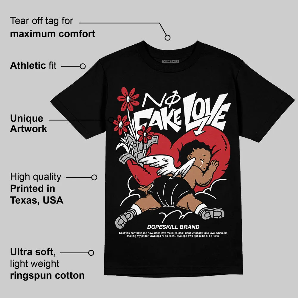 Bred Velvet 11s DopeSkill T-Shirt No Fake Love Graphic sold by DopeSkill product image thumbnail 3