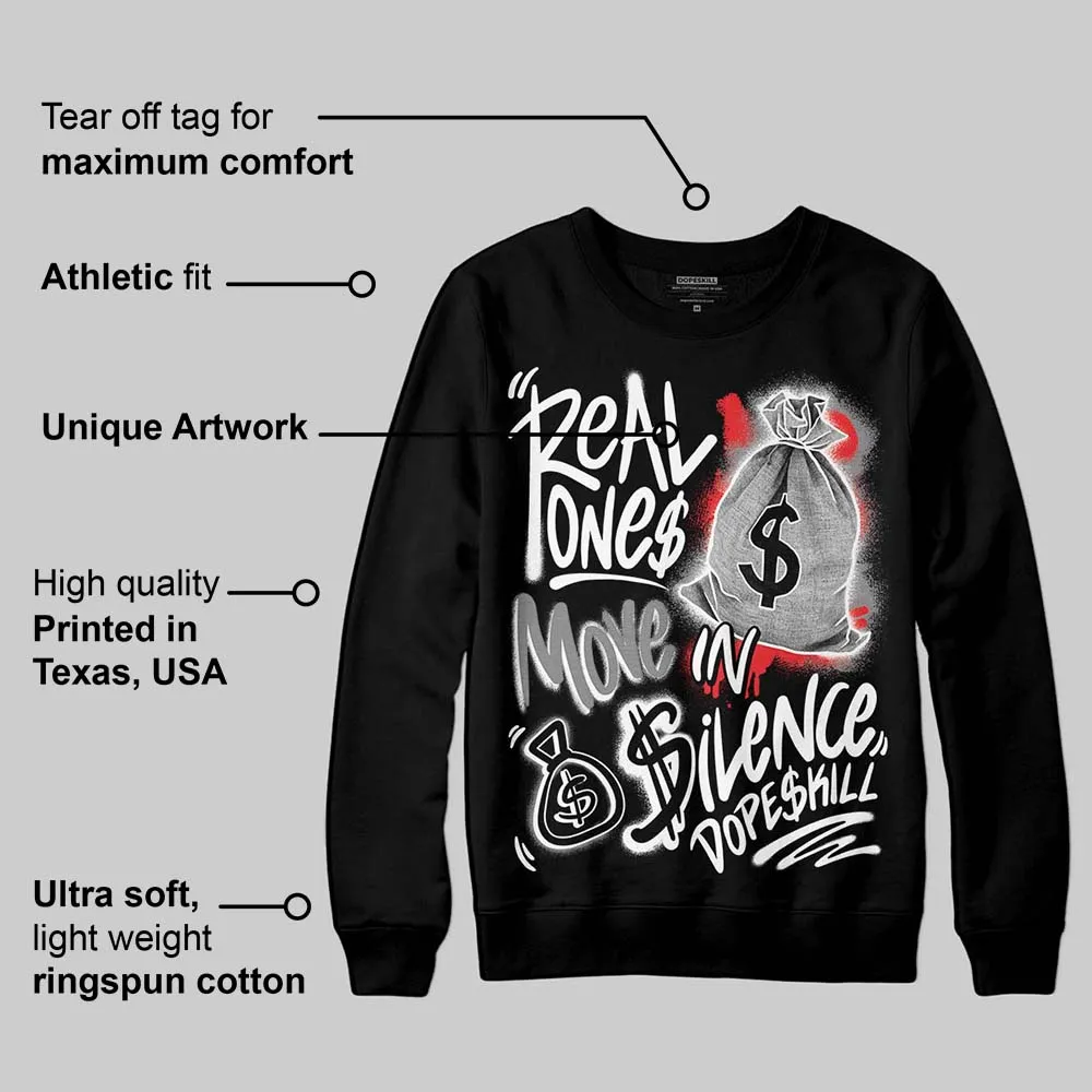 Rick Owens Black Leather Sneaker DopeSkill Sweatshirt Real Ones Move In Silence Graphic sold by DopeSkill product image thumbnail 3