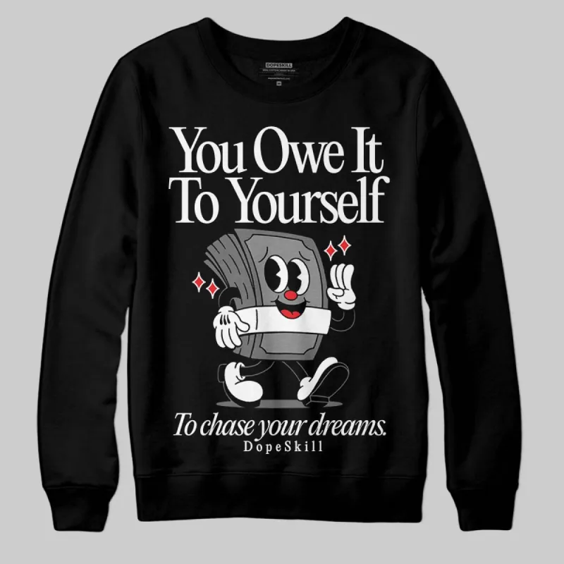 Rick Owens Black Leather Sneaker DopeSkill Sweatshirt Owe It To Yourself Graphic sold by DopeSkill