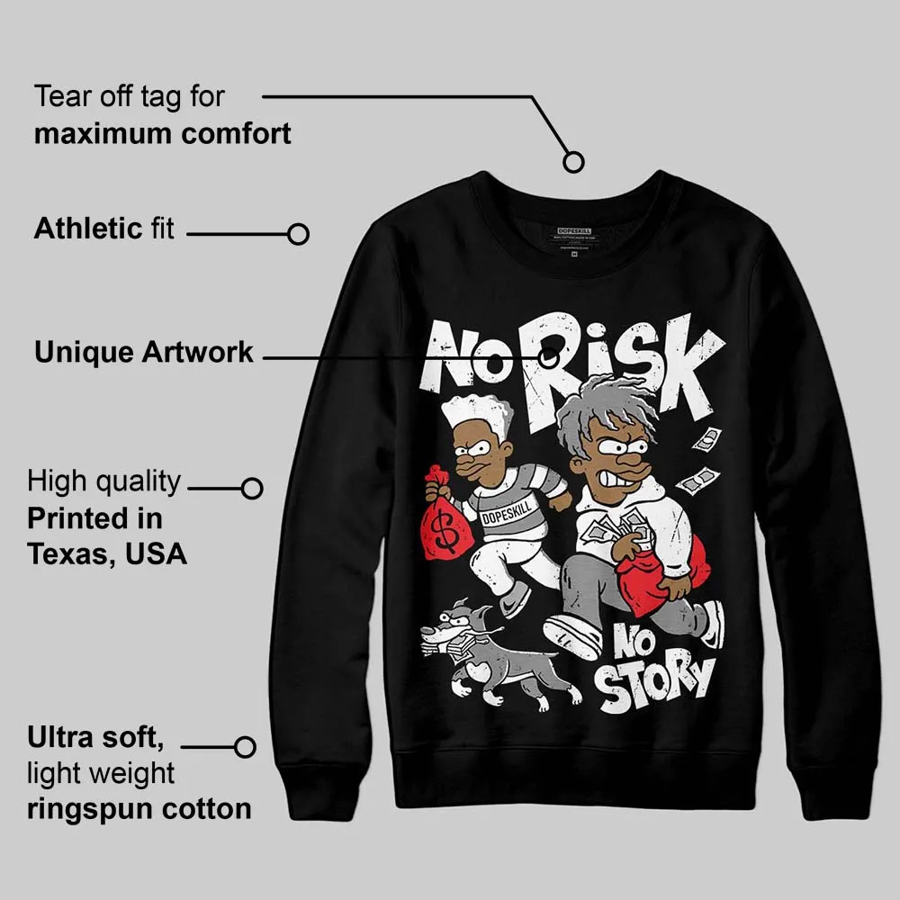 Rick Owens Black Leather Sneaker DopeSkill Sweatshirt No Risk No Story Graphic sold by DopeSkill product image thumbnail 3