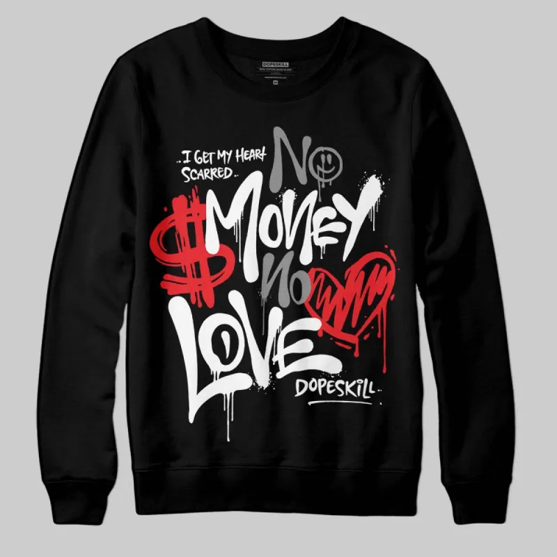 Rick Owens Black Leather Sneaker DopeSkill Sweatshirt No Money No Love Typo Graphic sold by DopeSkill